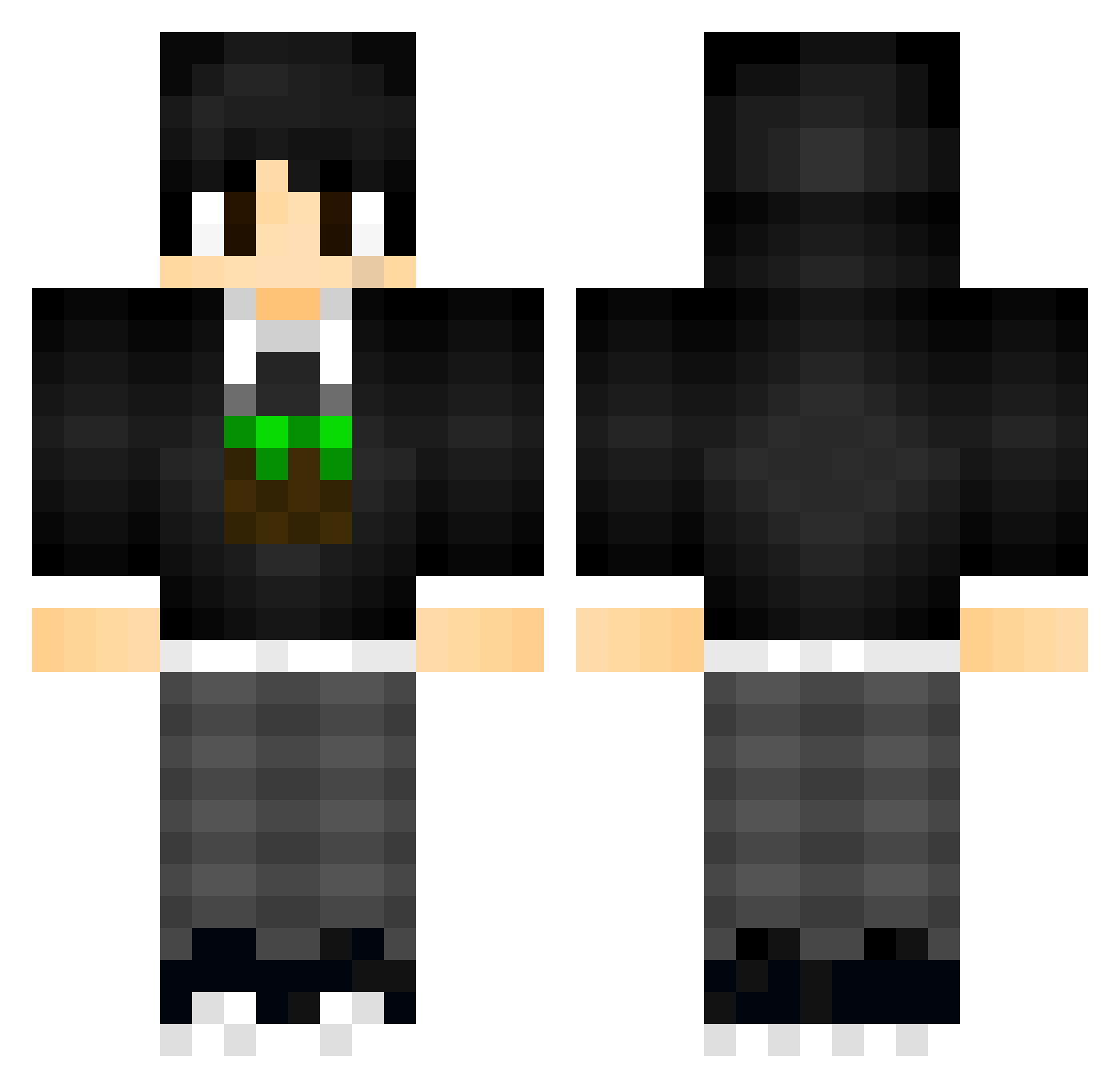 Proxso Minecraft skin, front and back view
