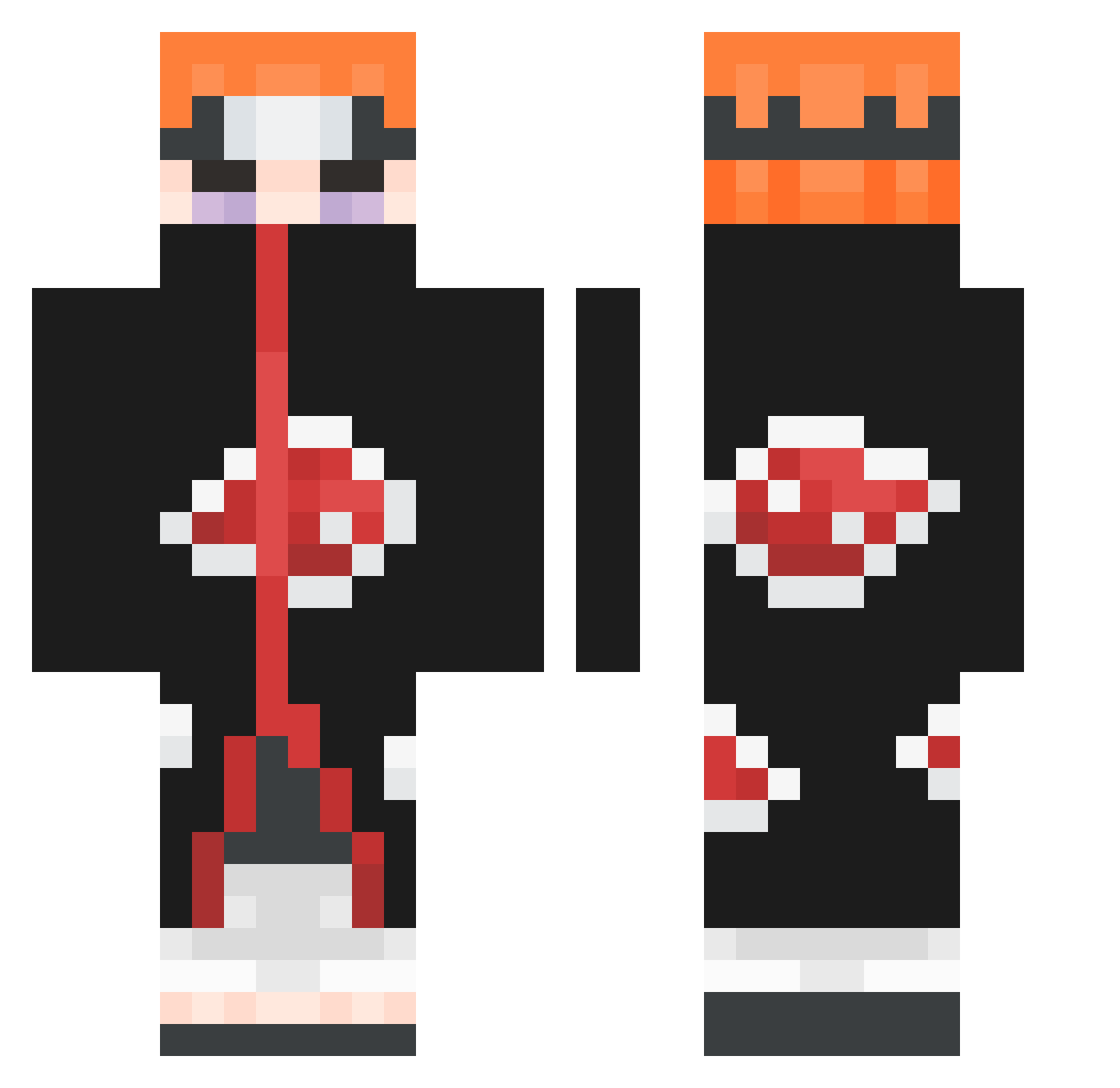 birde Minecraft skin, front and back view