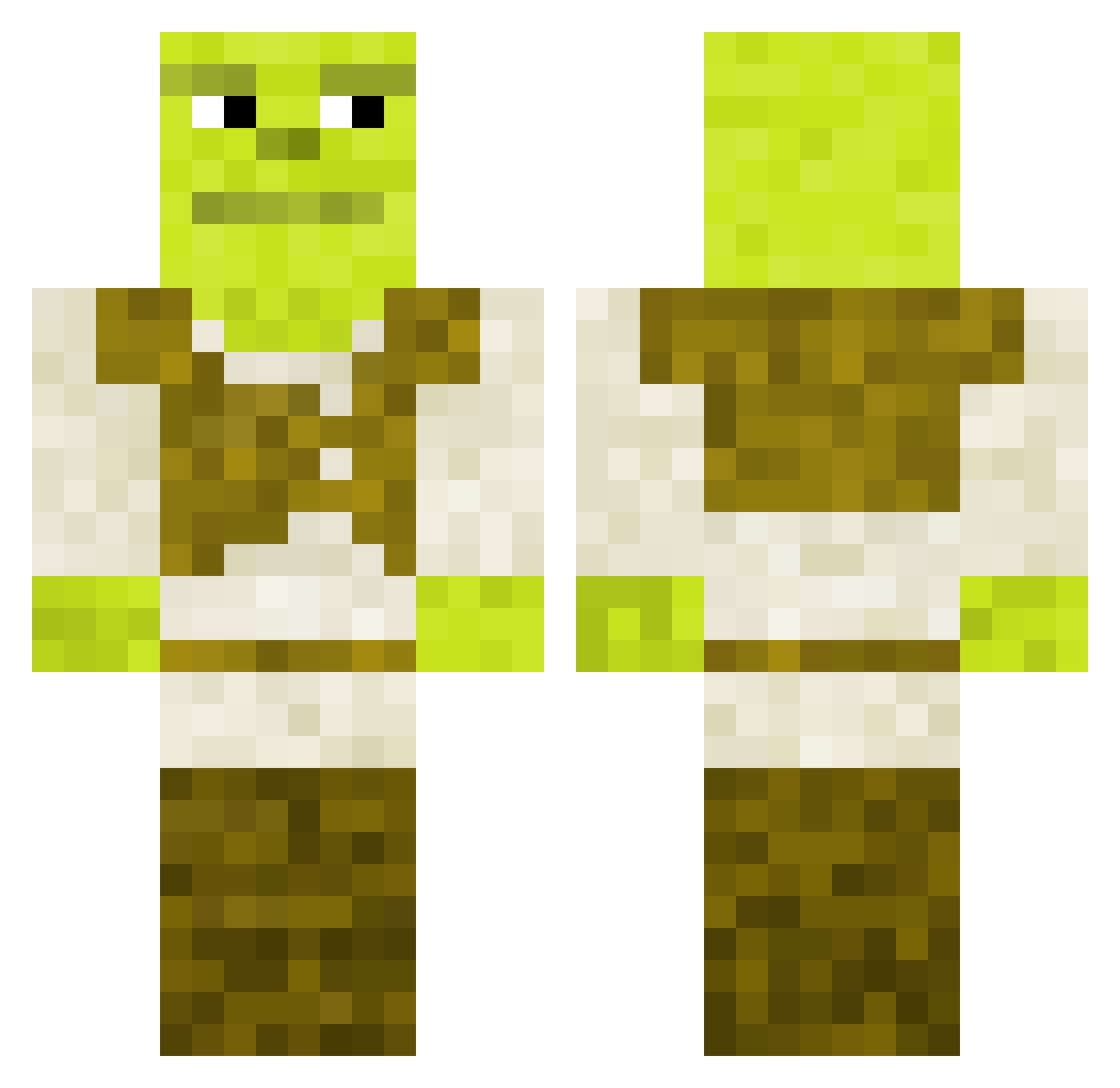 Clutch531175 Minecraft skin, front and back view