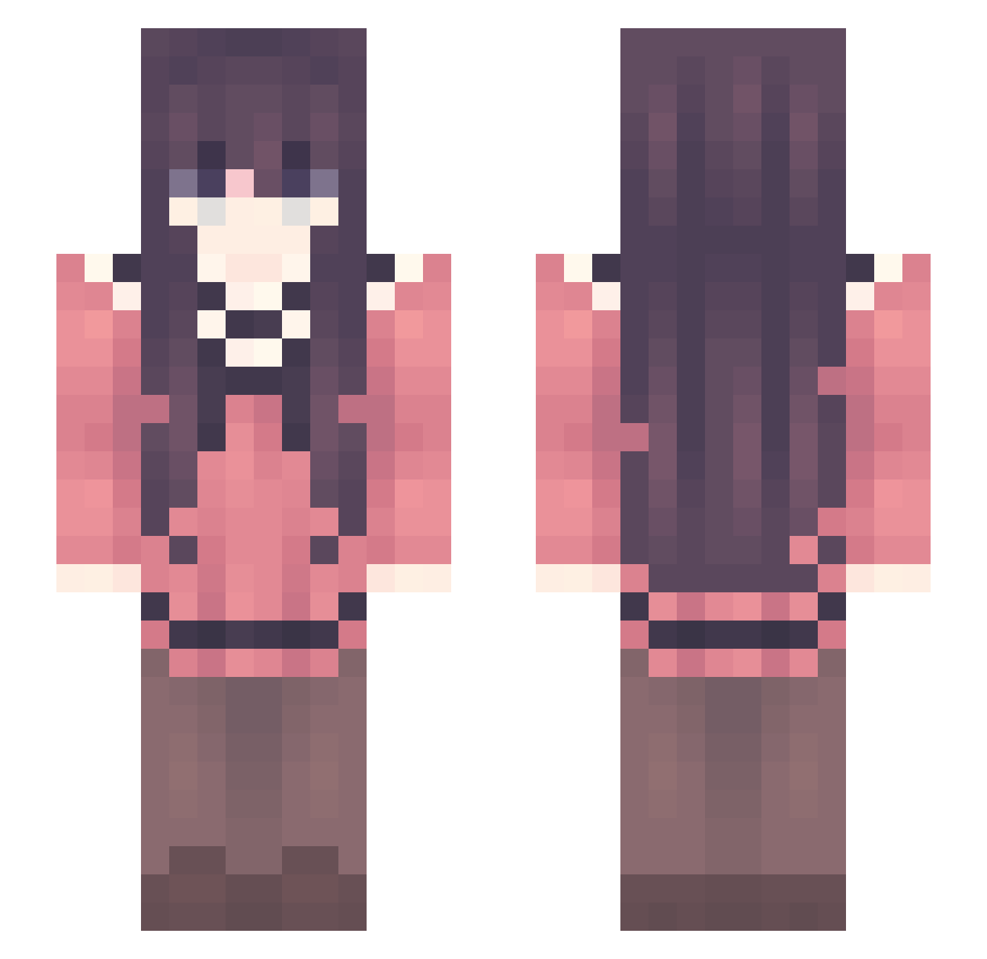 DexerXPL Minecraft skin, front and back view