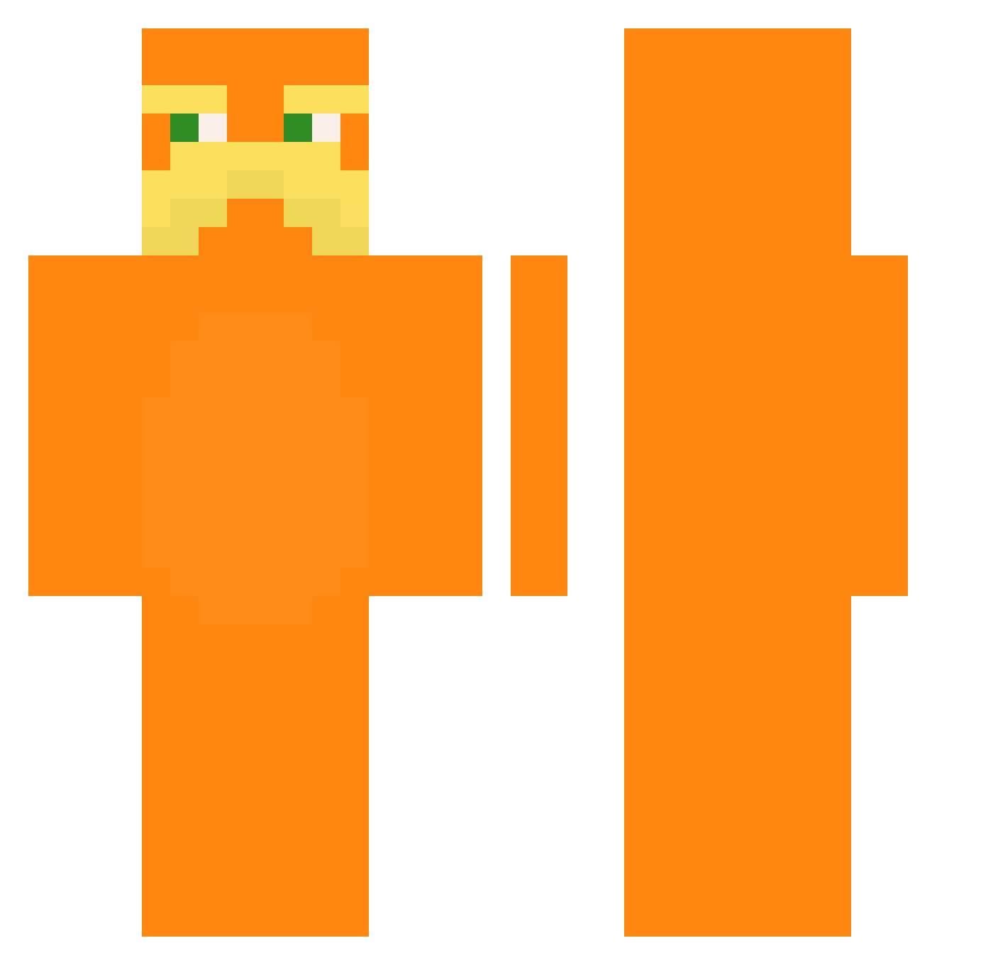 dacumbee Minecraft skin, front and back view
