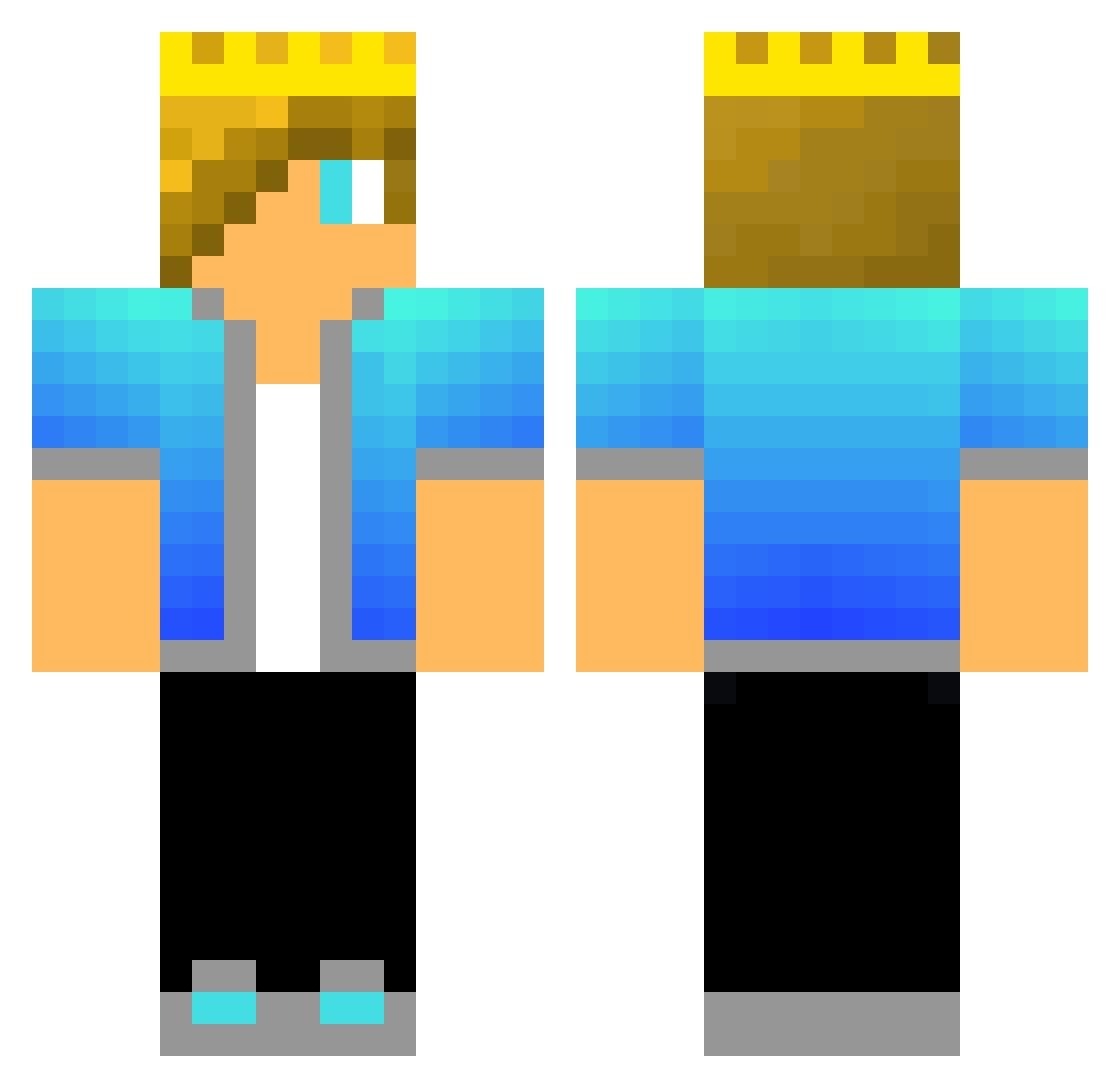 Single Minecraft skin, front and back view