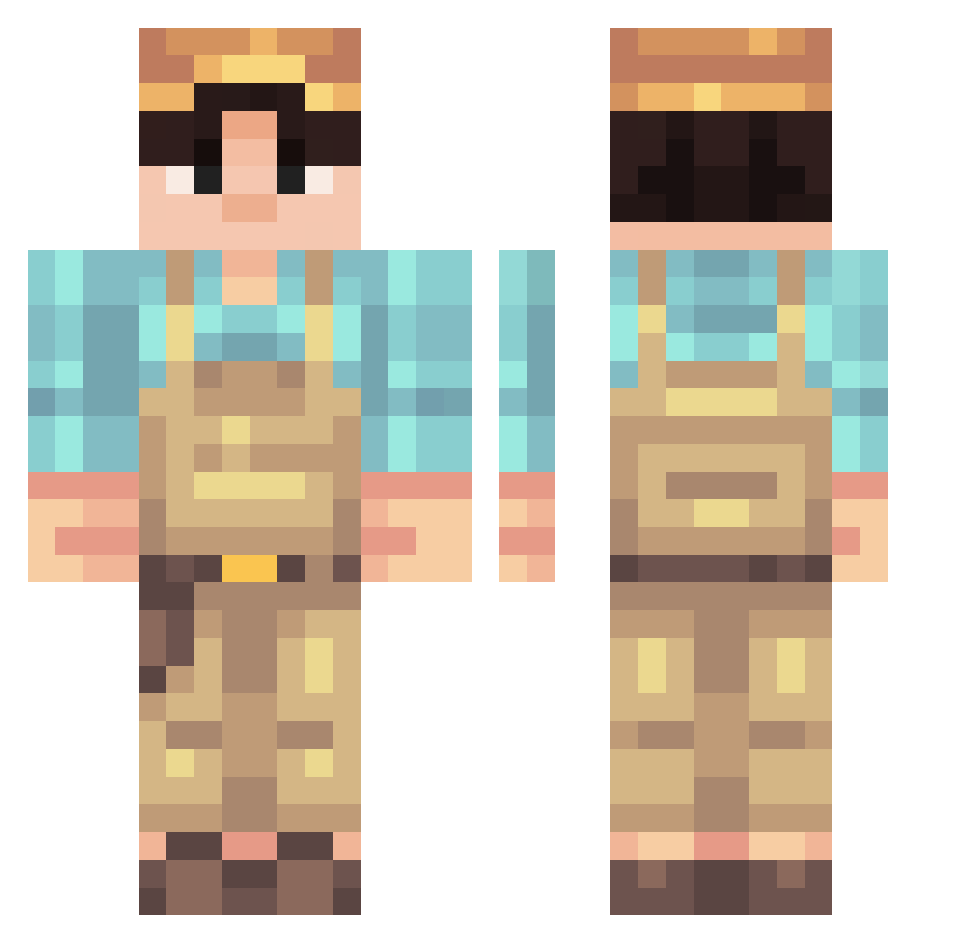 Sac_A_Main Minecraft skin, front and back view