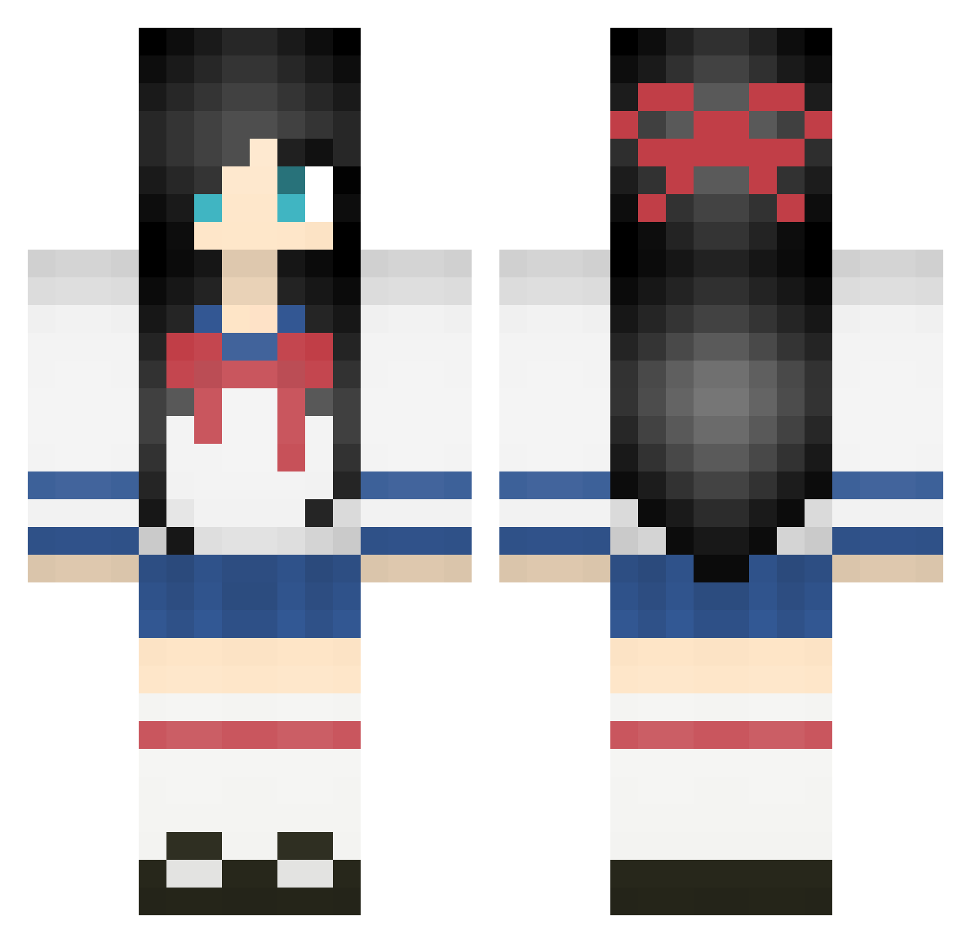 Bess Minecraft skin, front and back view