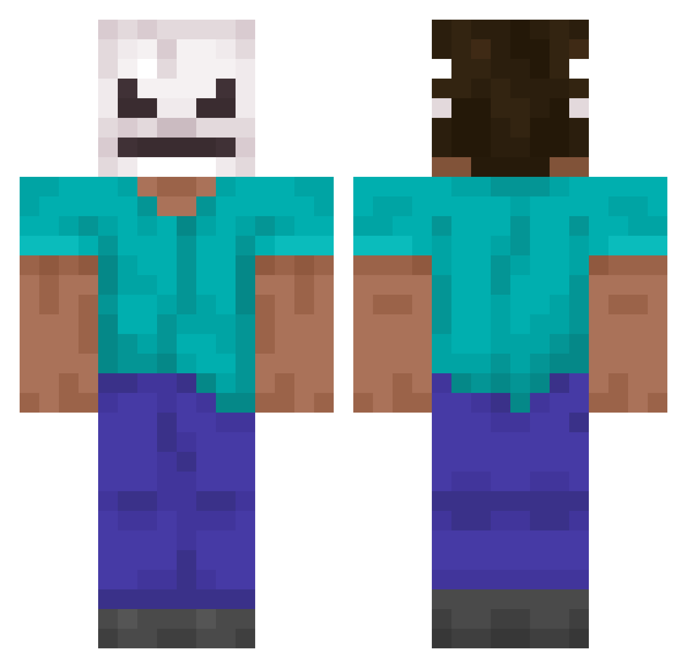 DigtoChina Minecraft skin, front and back view