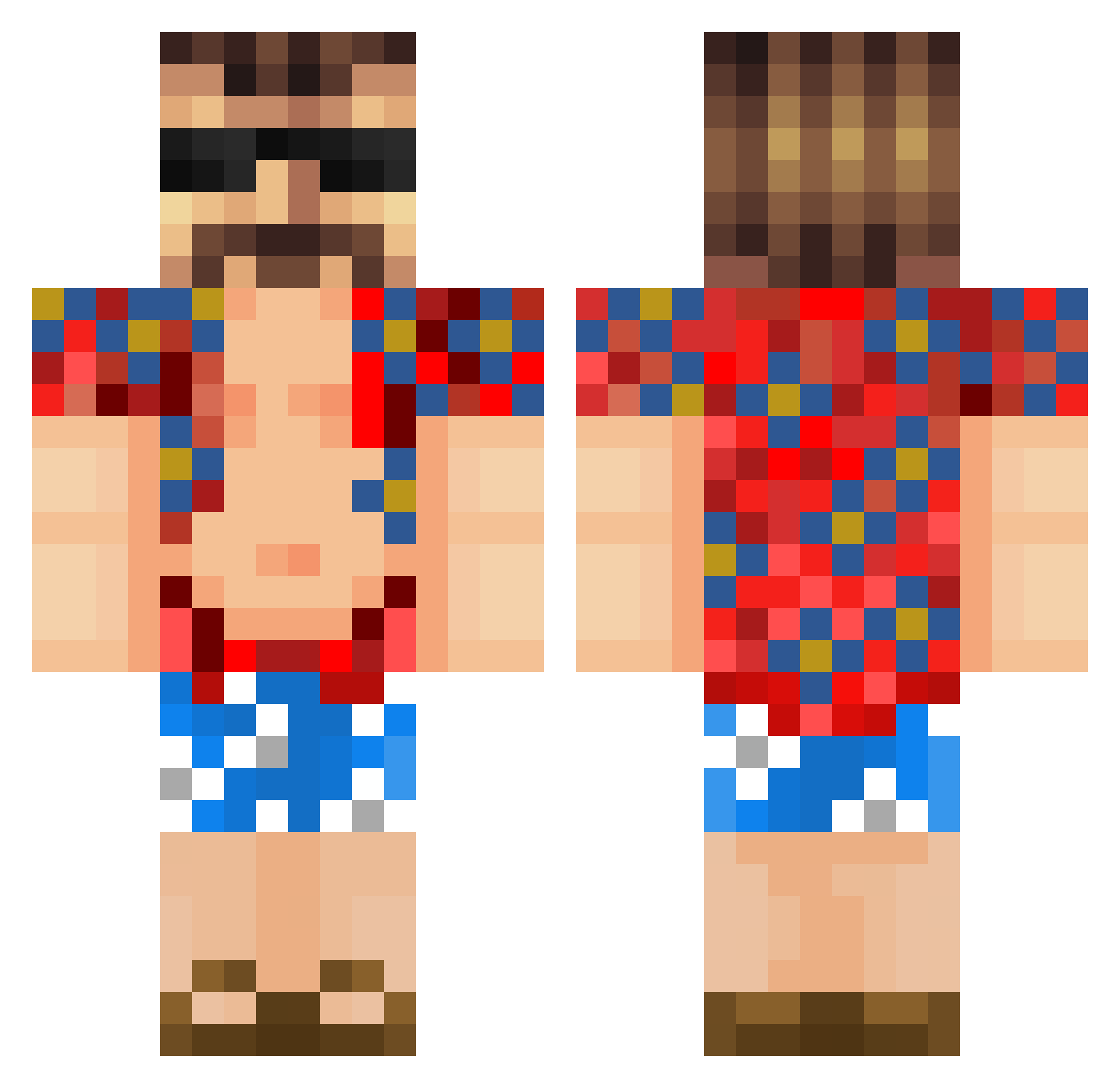 Bozl Minecraft skin, front and back view