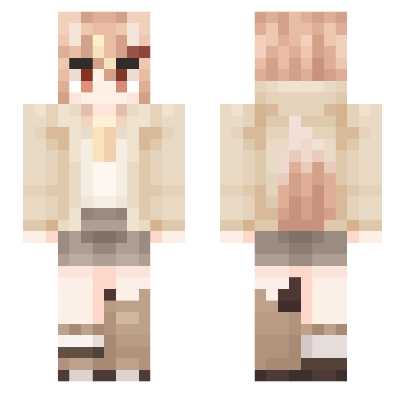 Sasolii Minecraft skin, front and back view