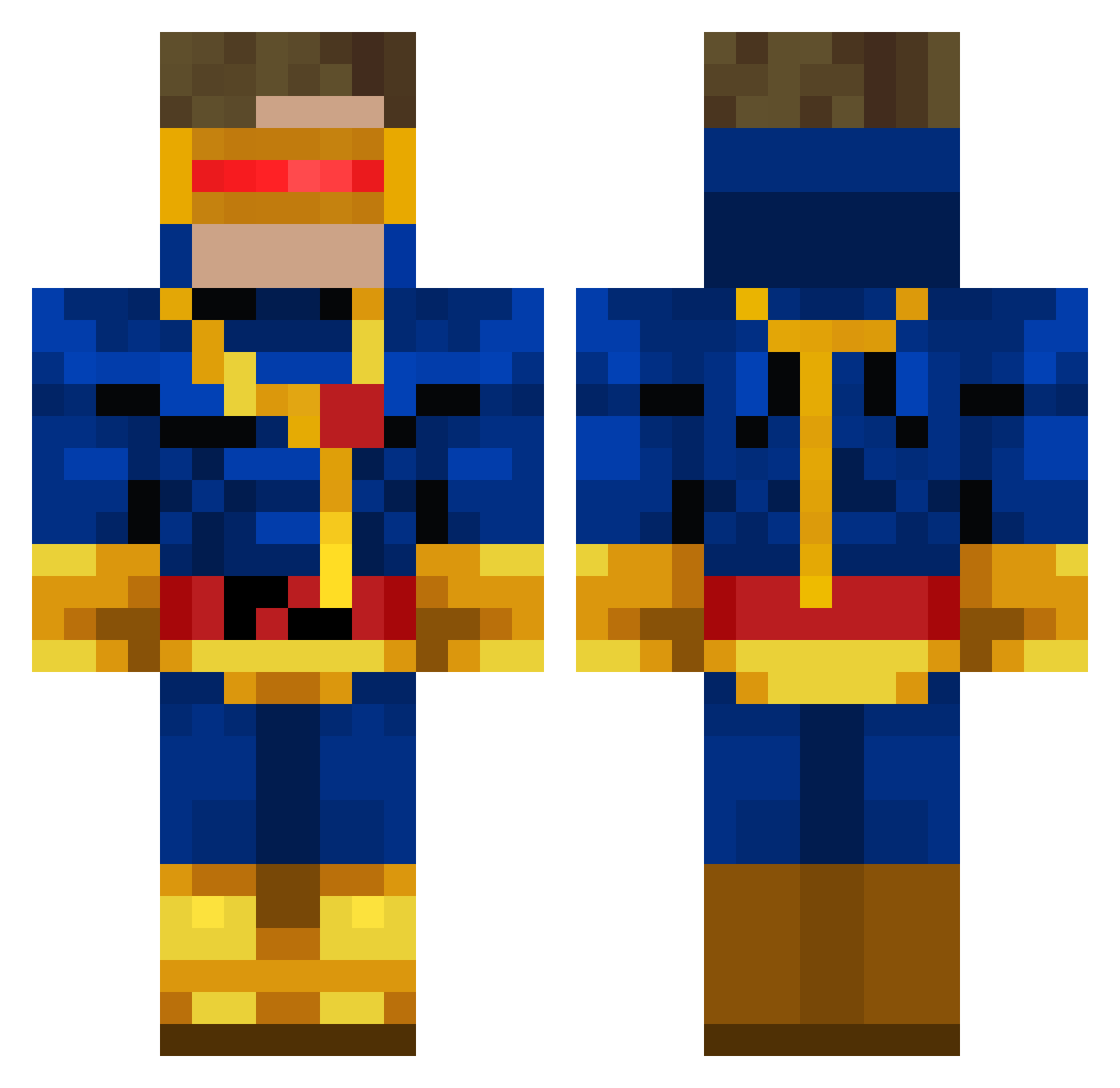 ASingleSnail Minecraft skin, front and back view