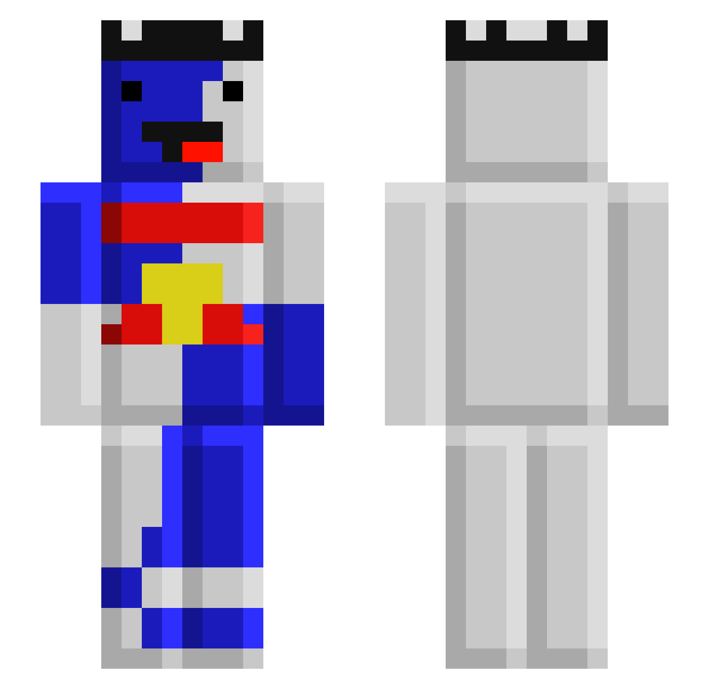 _Valzz Minecraft skin, front and back view