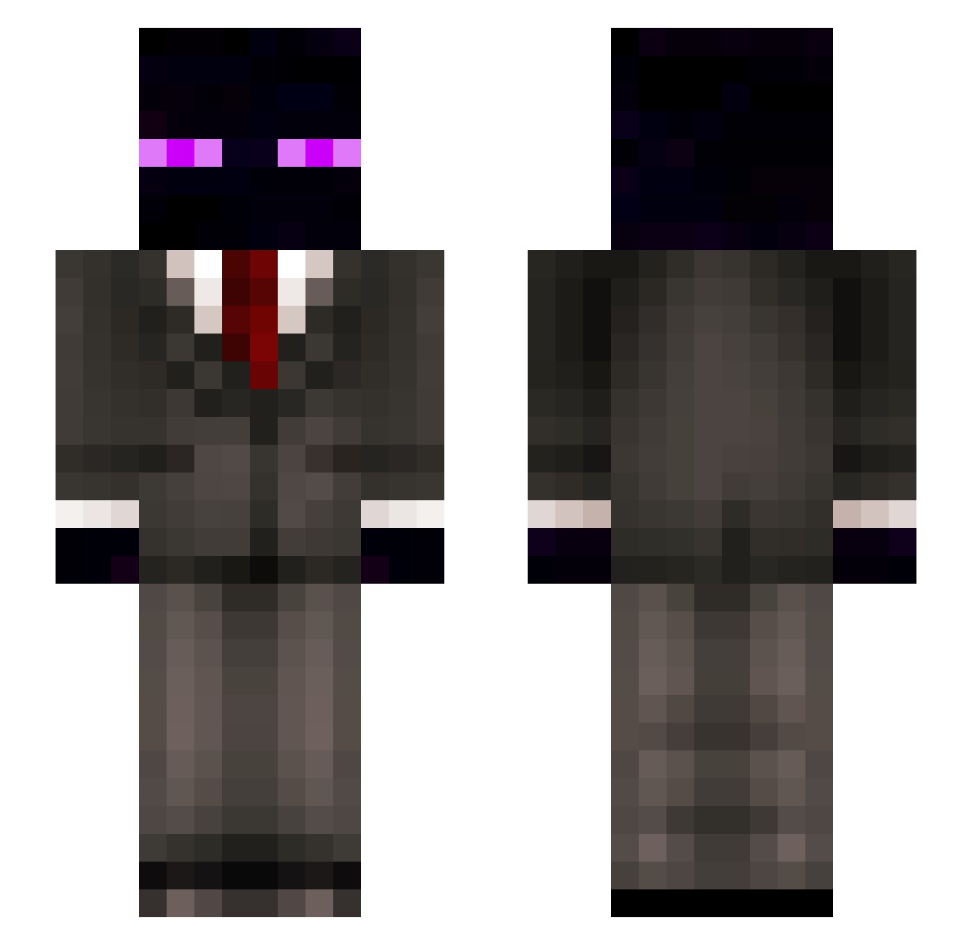 RK4B Minecraft skin, front and back view