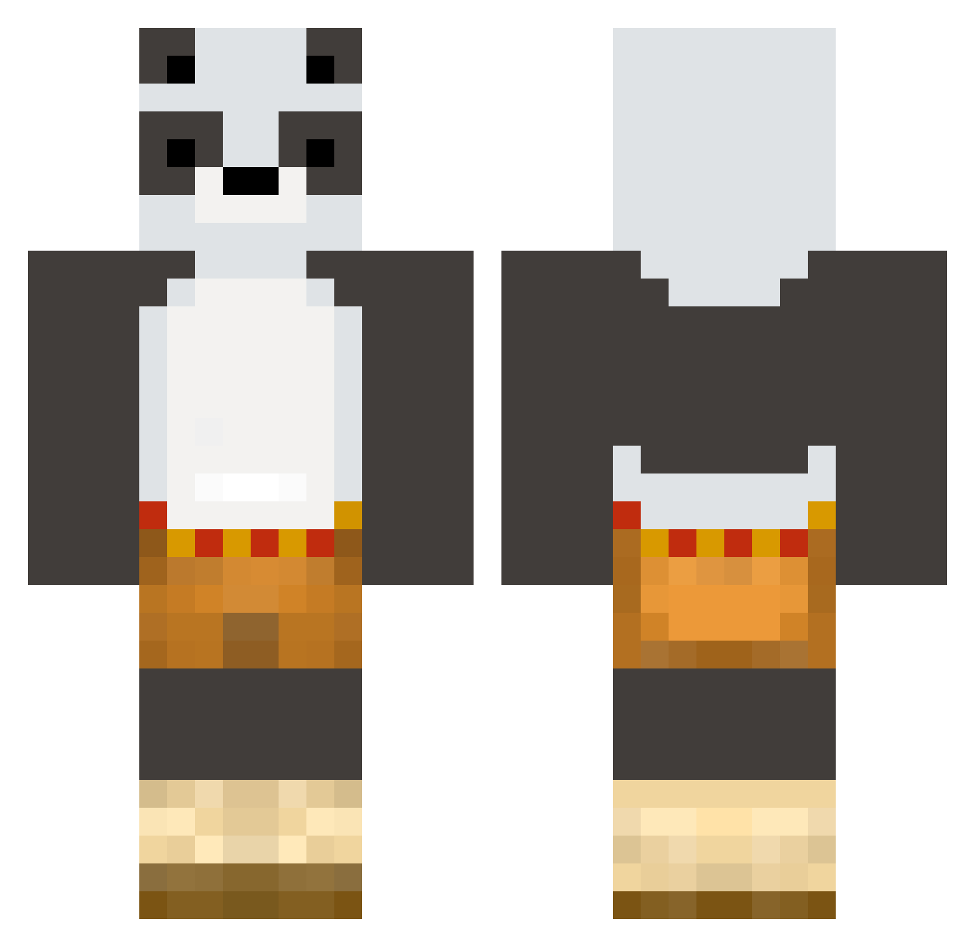 Panda9_9 Minecraft skin, front and back view
