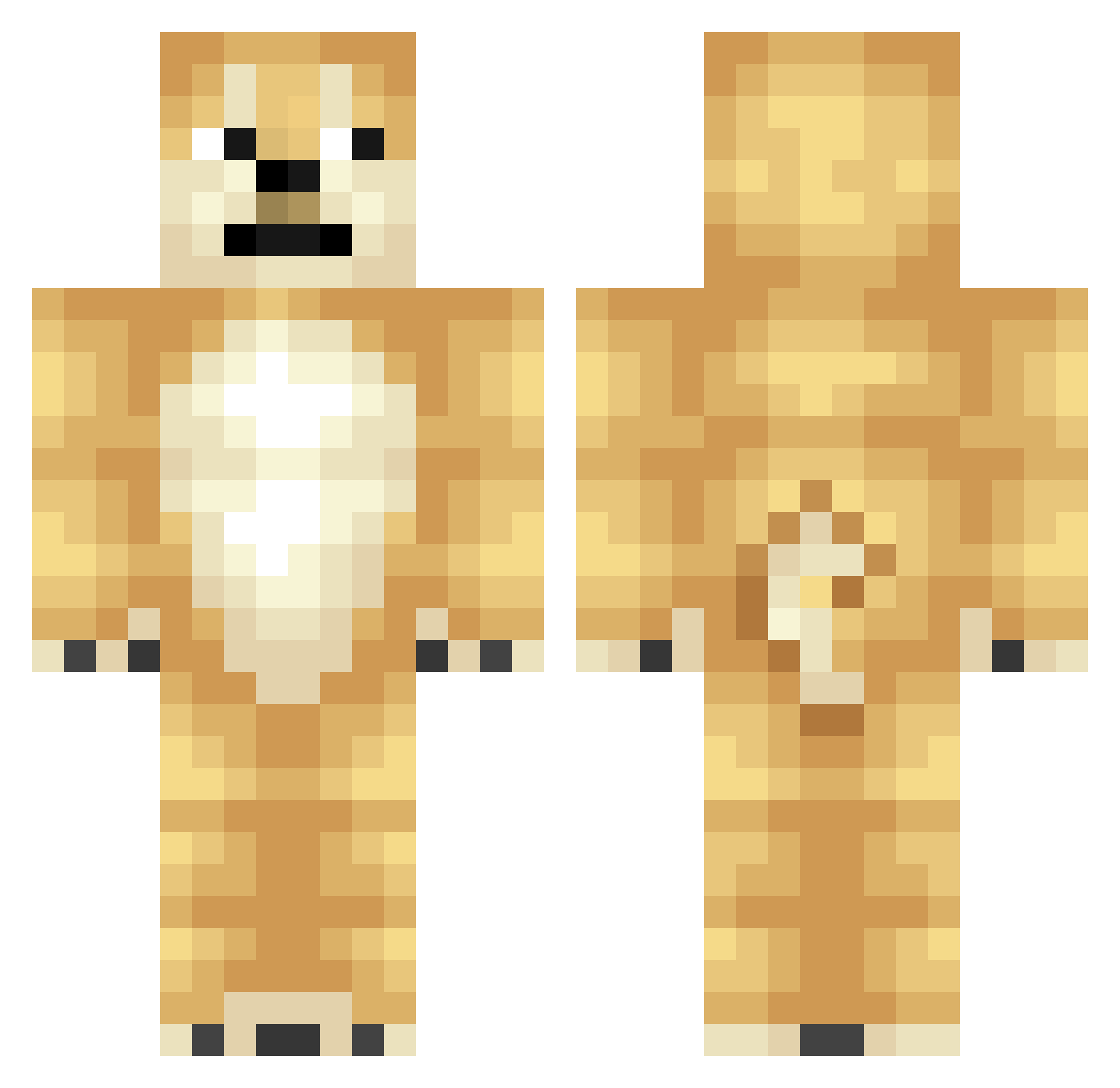 Sub2_PiotrekMine Minecraft skin, front and back view