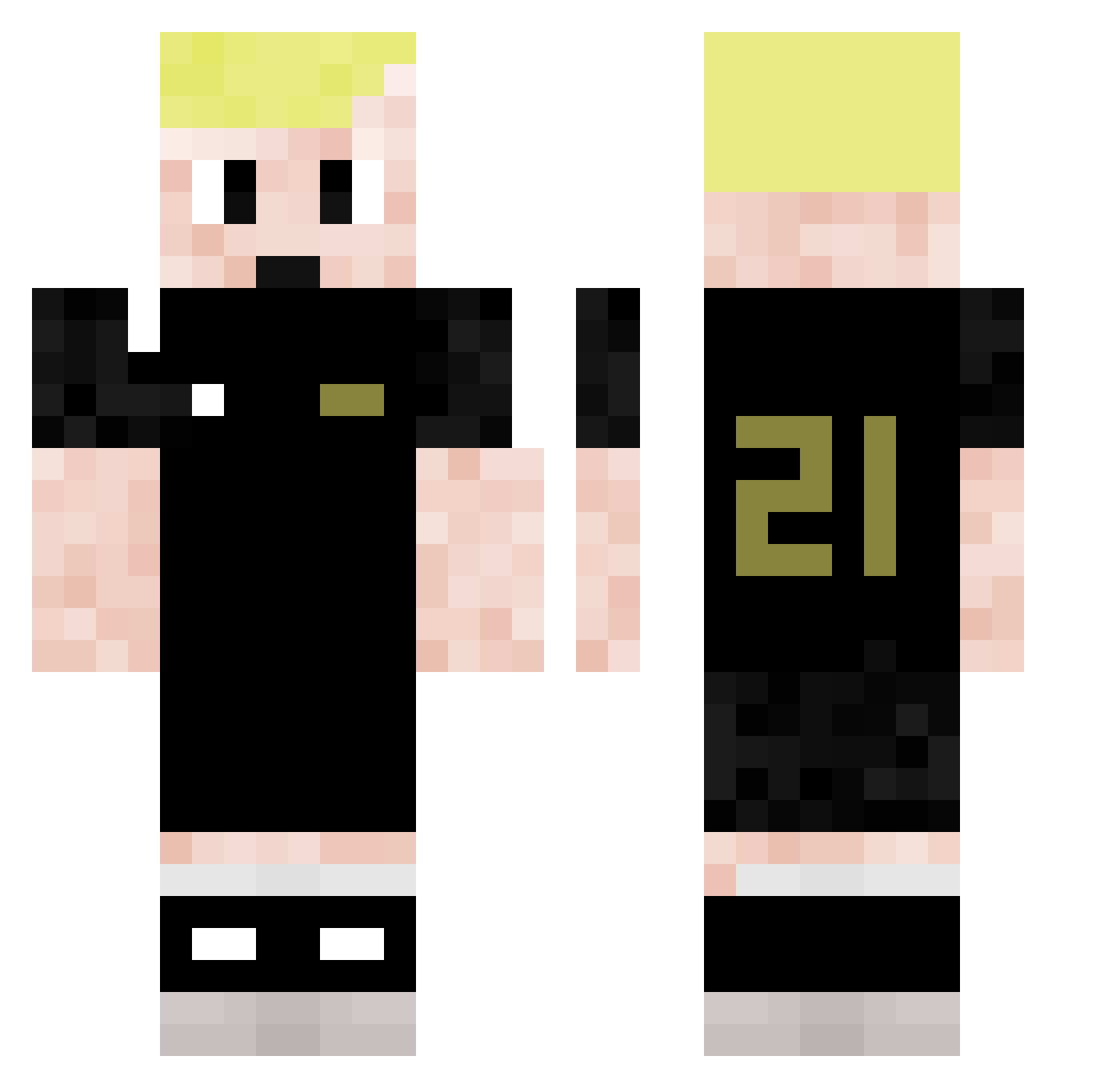 JesperFBR Minecraft skin, front and back view