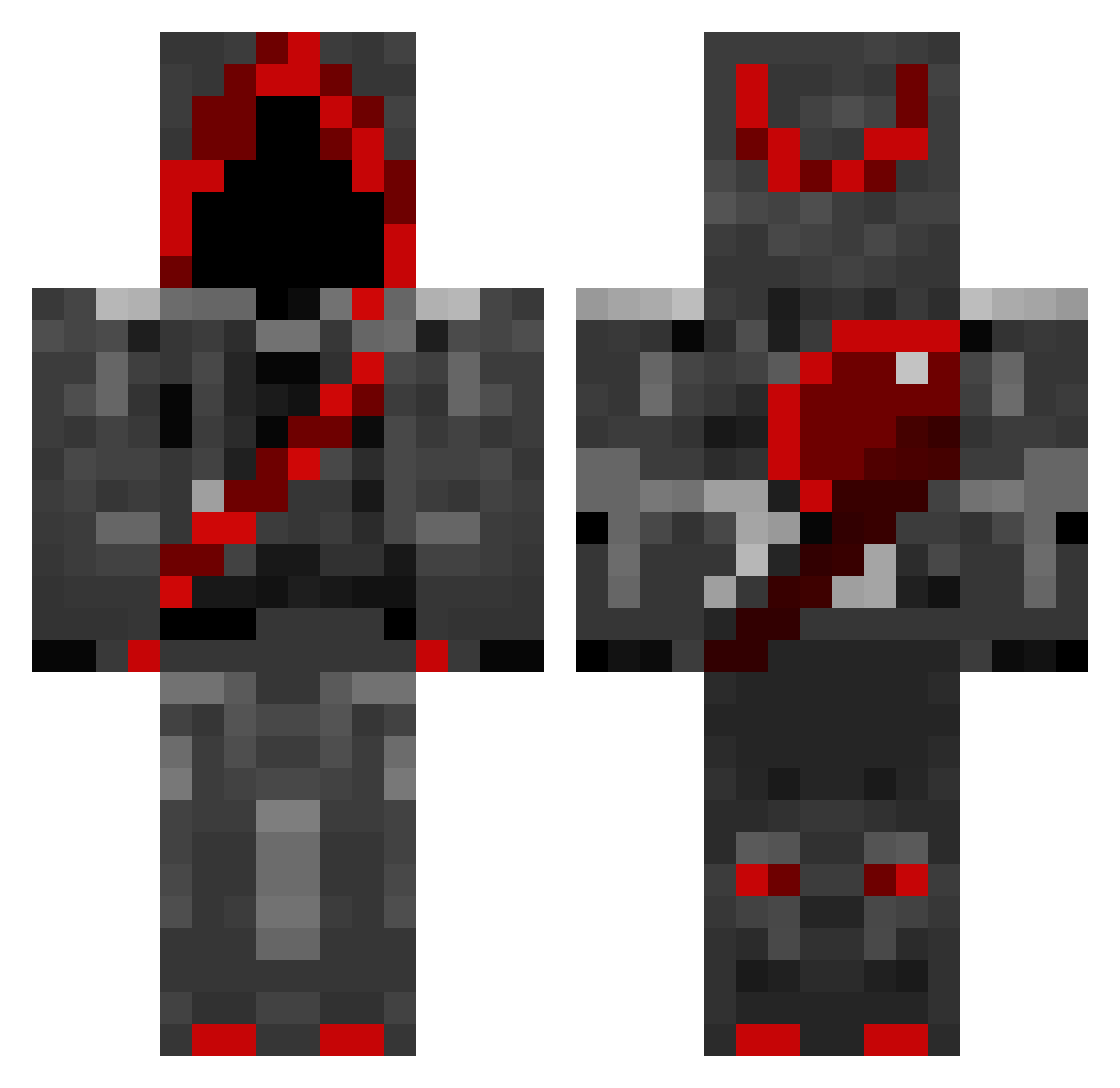 Jointed Minecraft skin, front and back view