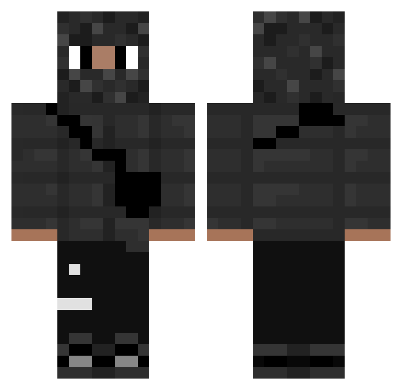 oMdIE Minecraft skin, front and back view