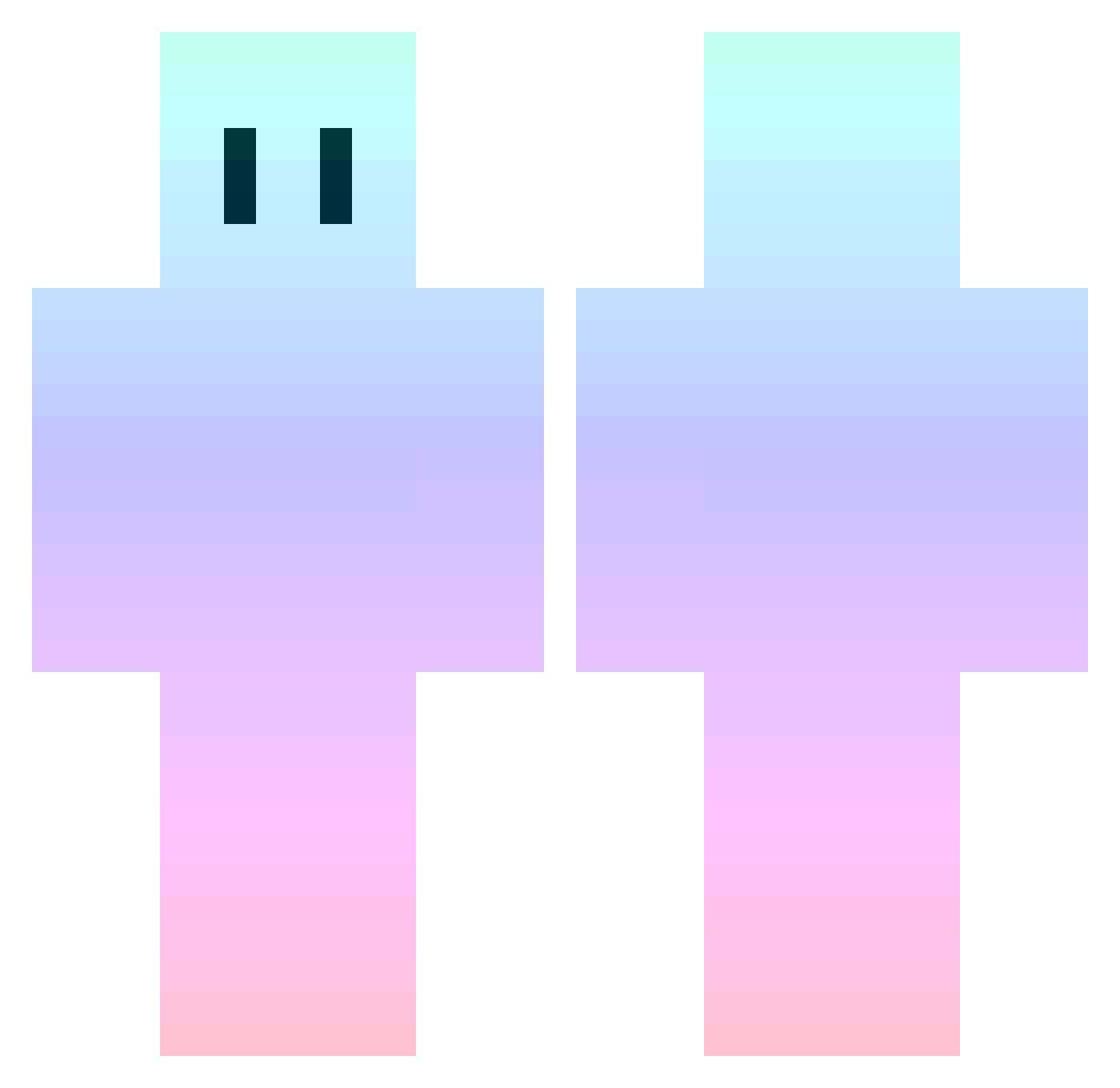 Viscidityc Minecraft skin, front and back view