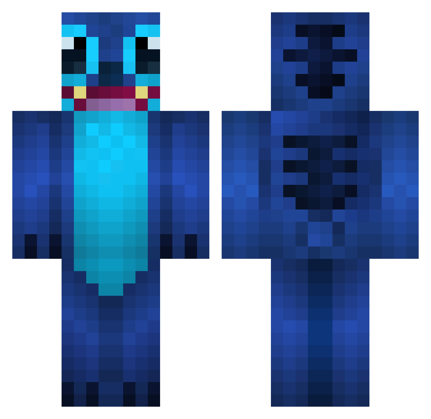 kylexau Minecraft skin, front and back view