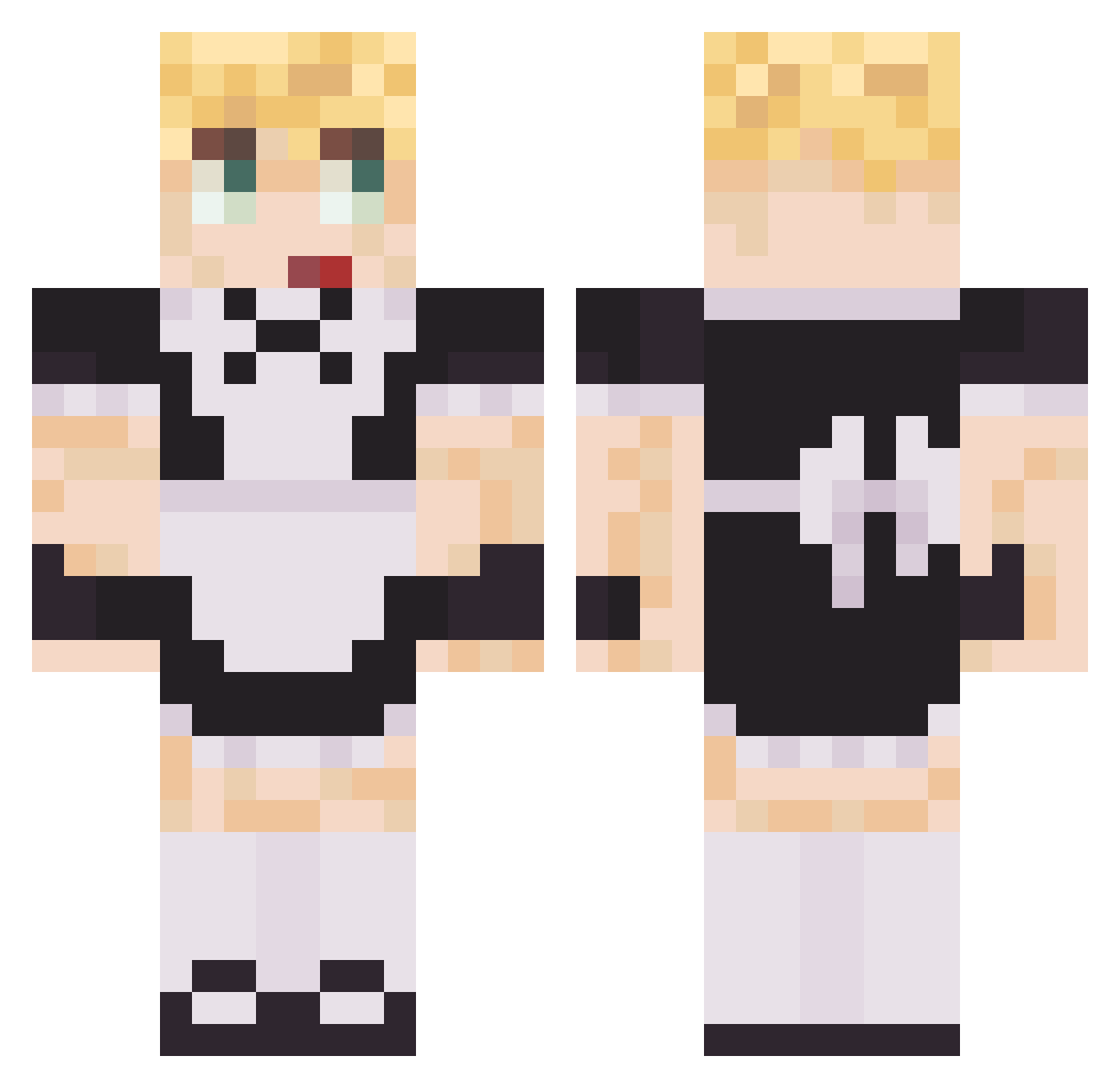 Aleganten Minecraft skin, front and back view
