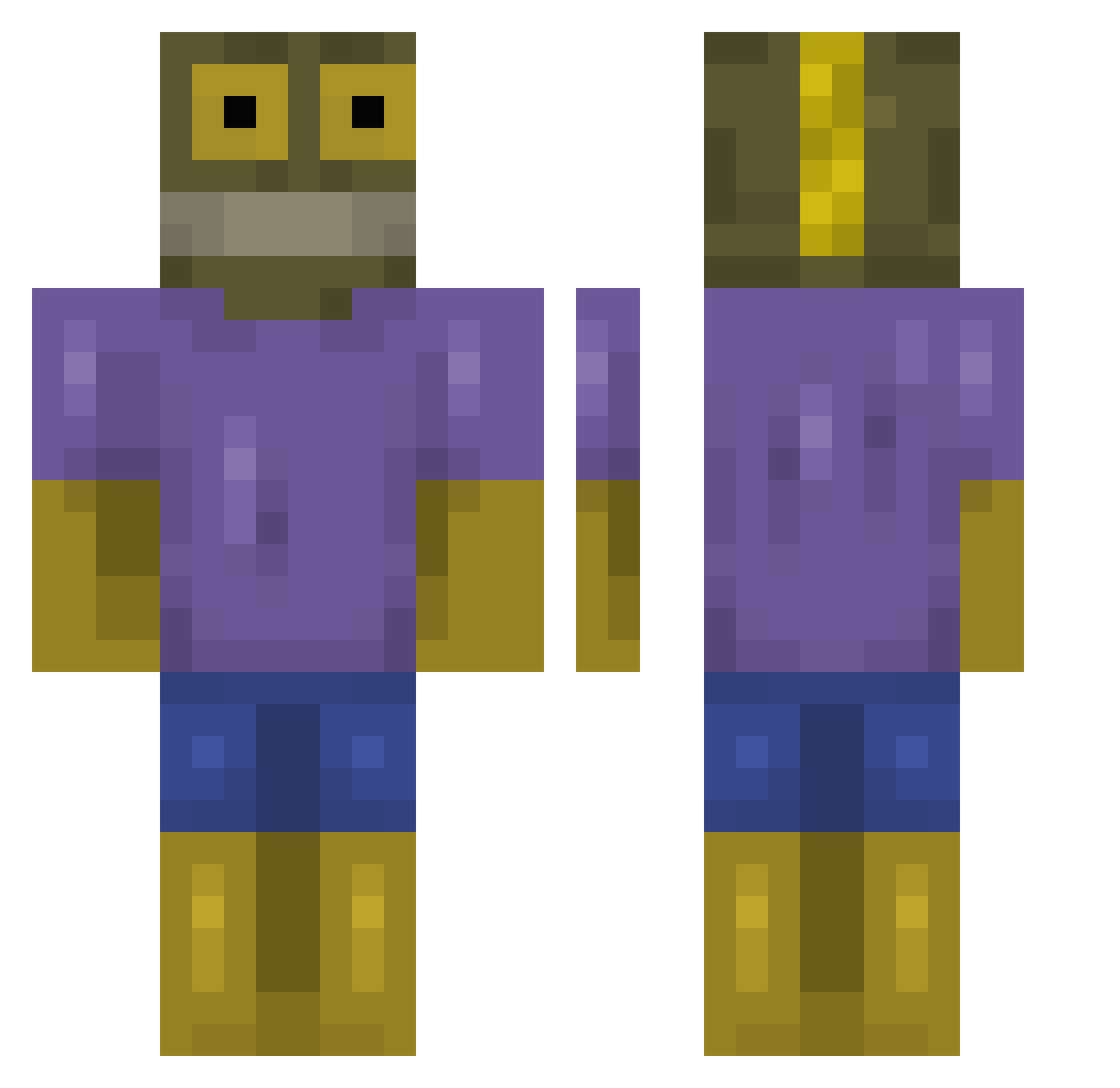 spkurumi Minecraft skin, front and back view