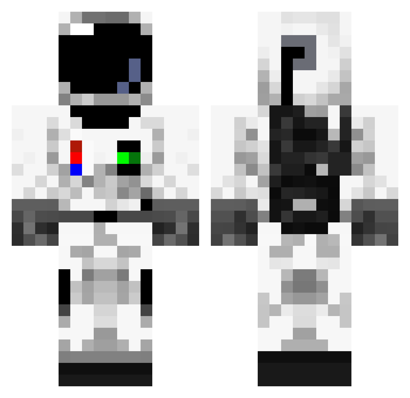 MuchMC Minecraft skin, front and back view