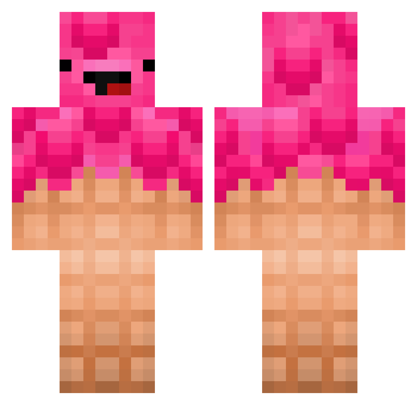 mm_dm Minecraft skin, front and back view