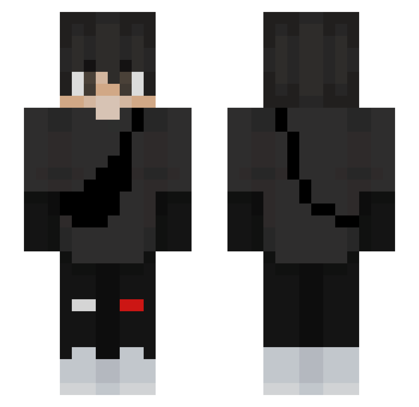 bnBacon Minecraft skin, front and back view