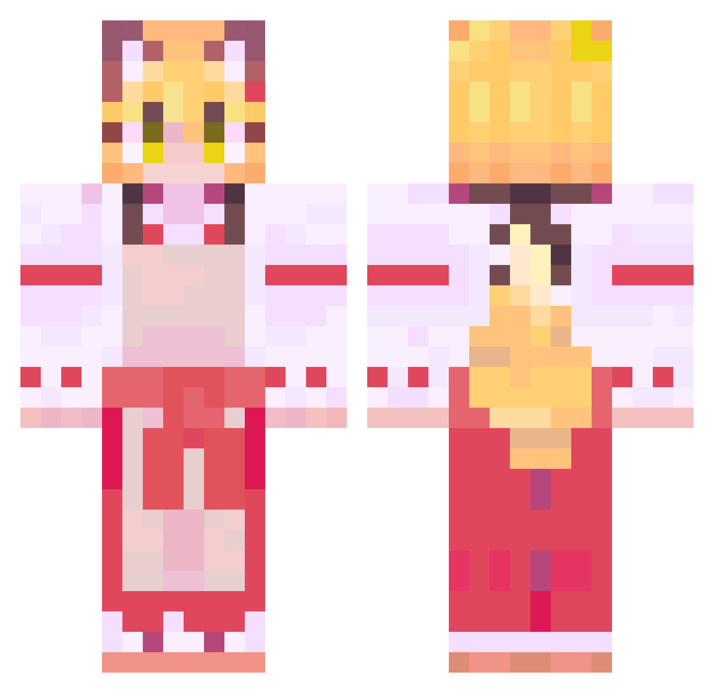 theunrealx17 Minecraft skin, front and back view