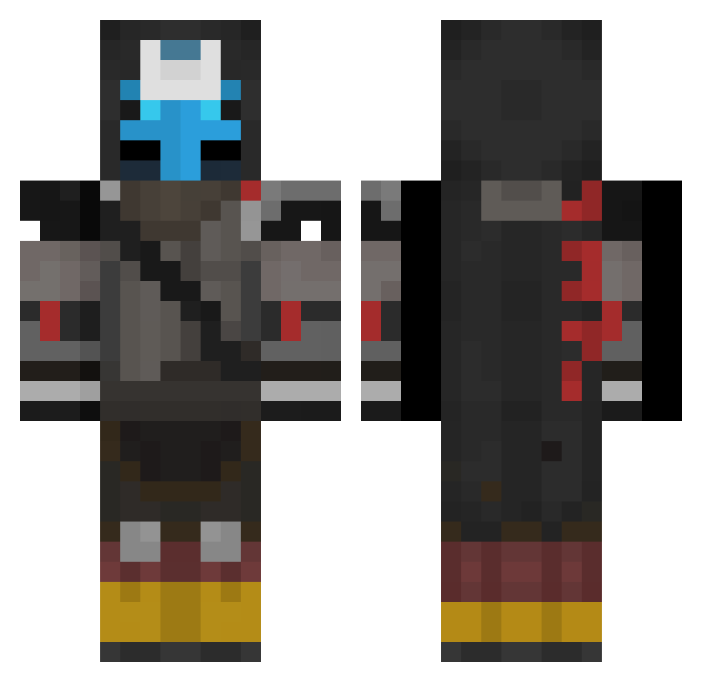 DieuNightsman Minecraft skin, front and back view