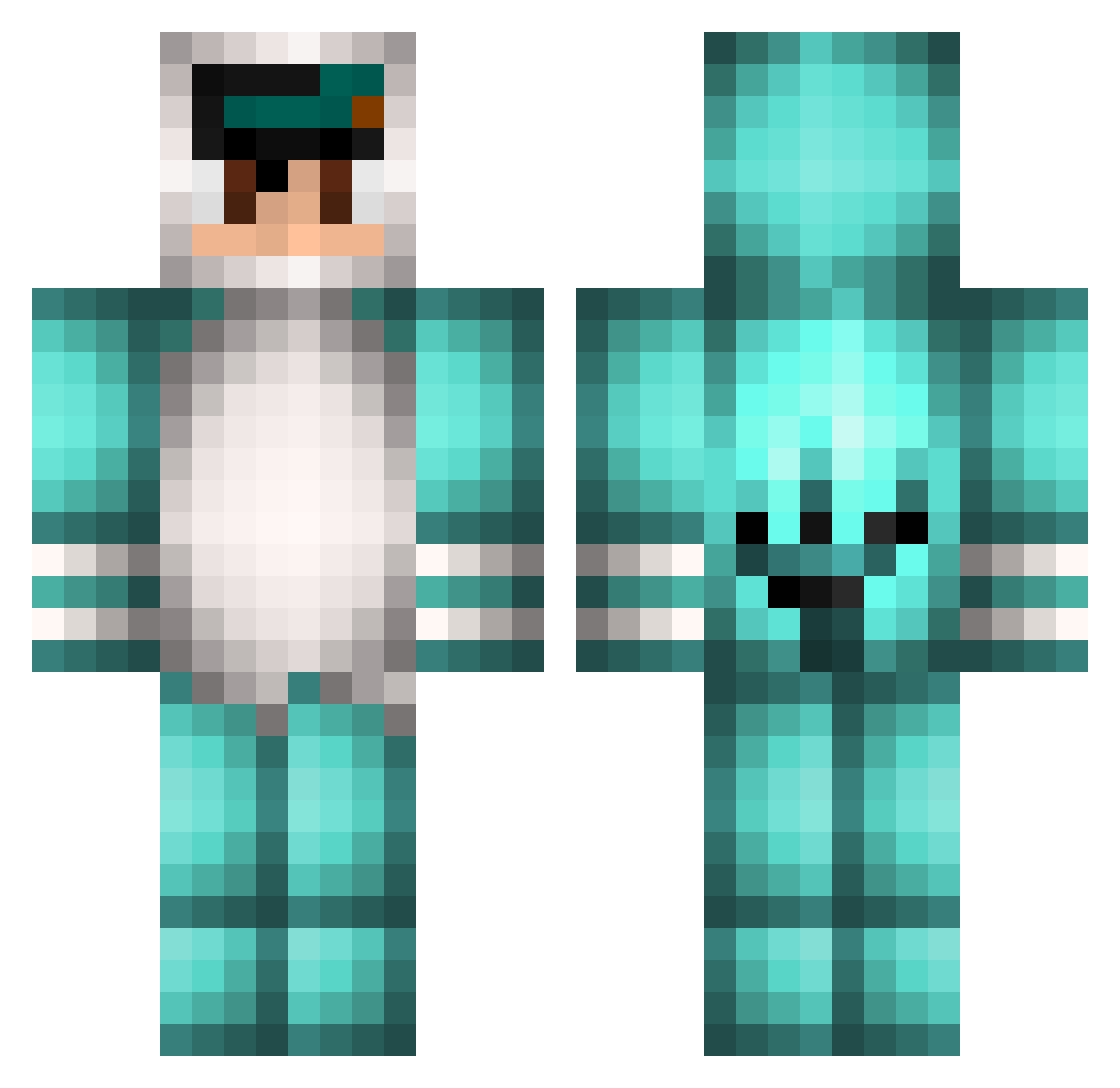 iGeoh Minecraft skin, front and back view