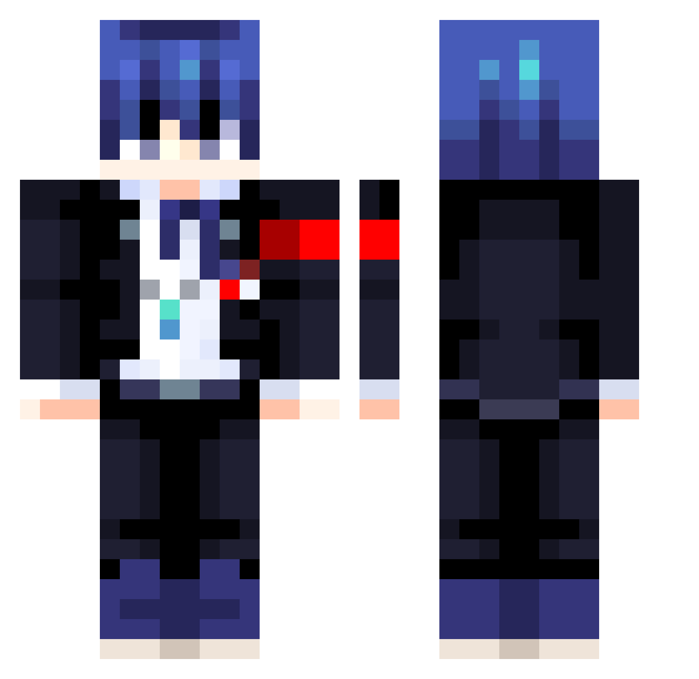 llyus7 Minecraft skin, front and back view