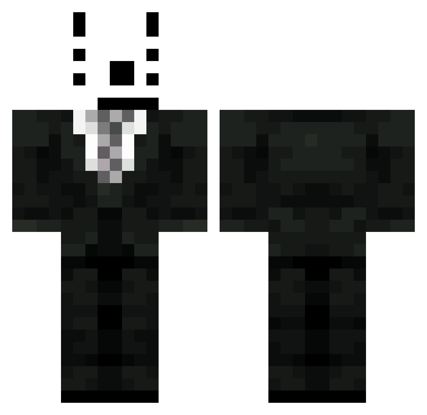 blklisted Minecraft skin, front and back view