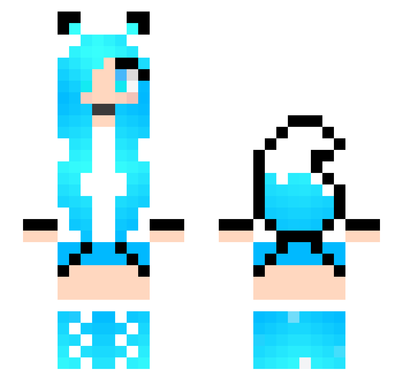 petalesie Minecraft skin, front and back view