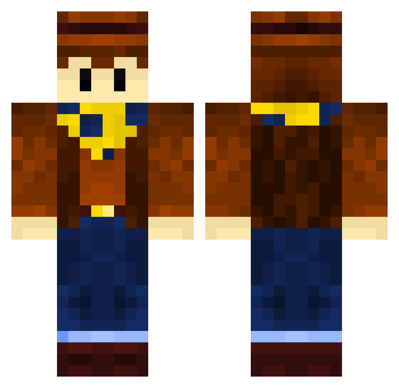 GekyChan Minecraft skin, front and back view