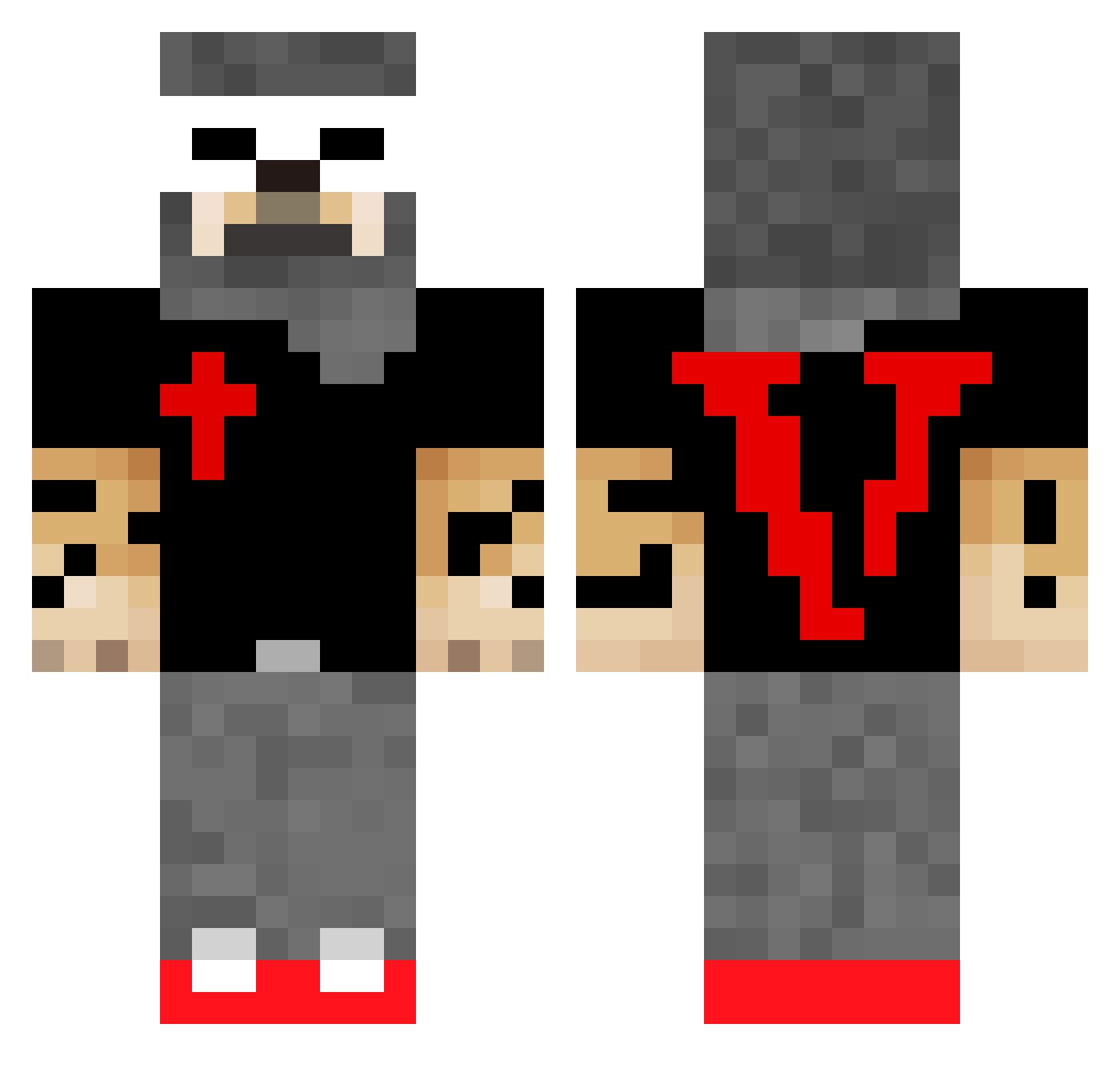 Confederate_rule Minecraft skin, front and back view
