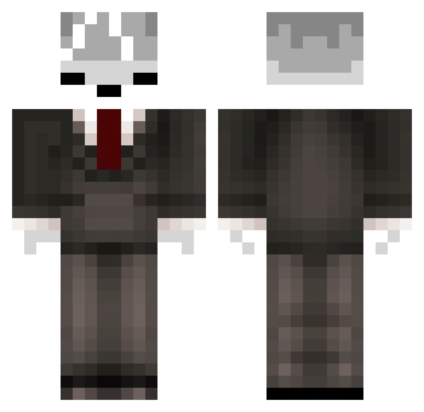 Wholesomecat Minecraft skin, front and back view