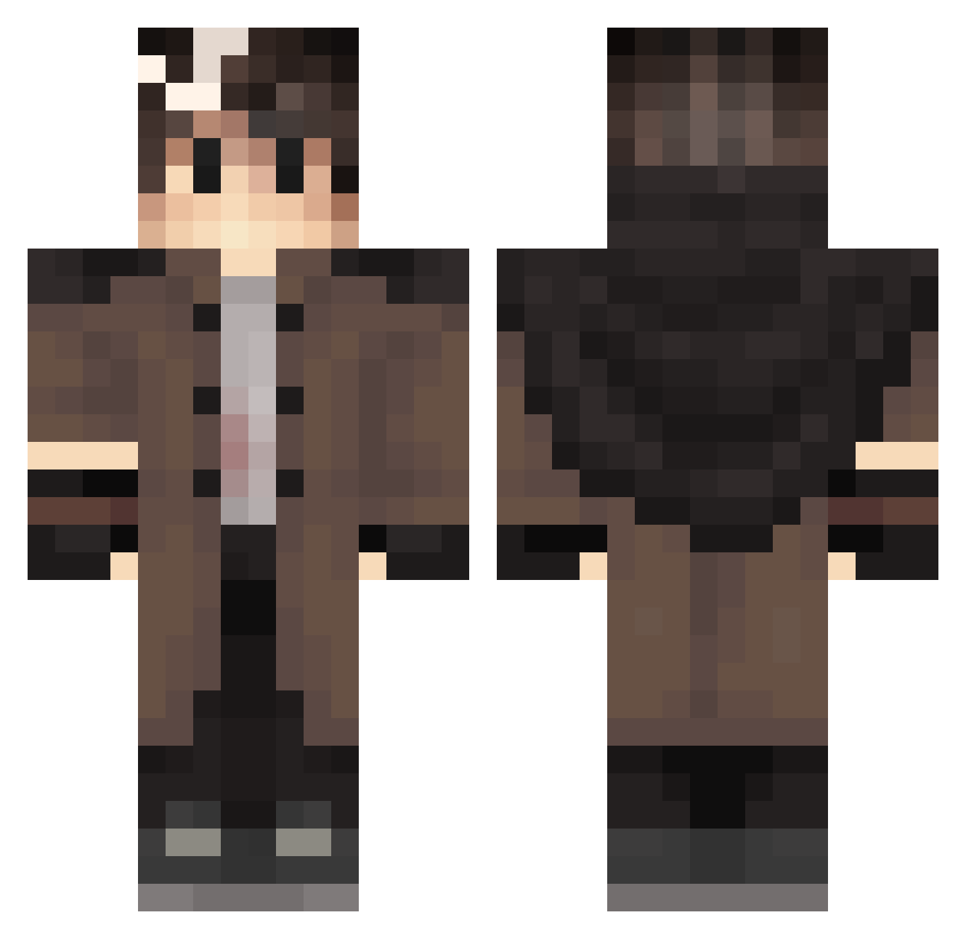 SiriusBlack02 Minecraft skin, front and back view