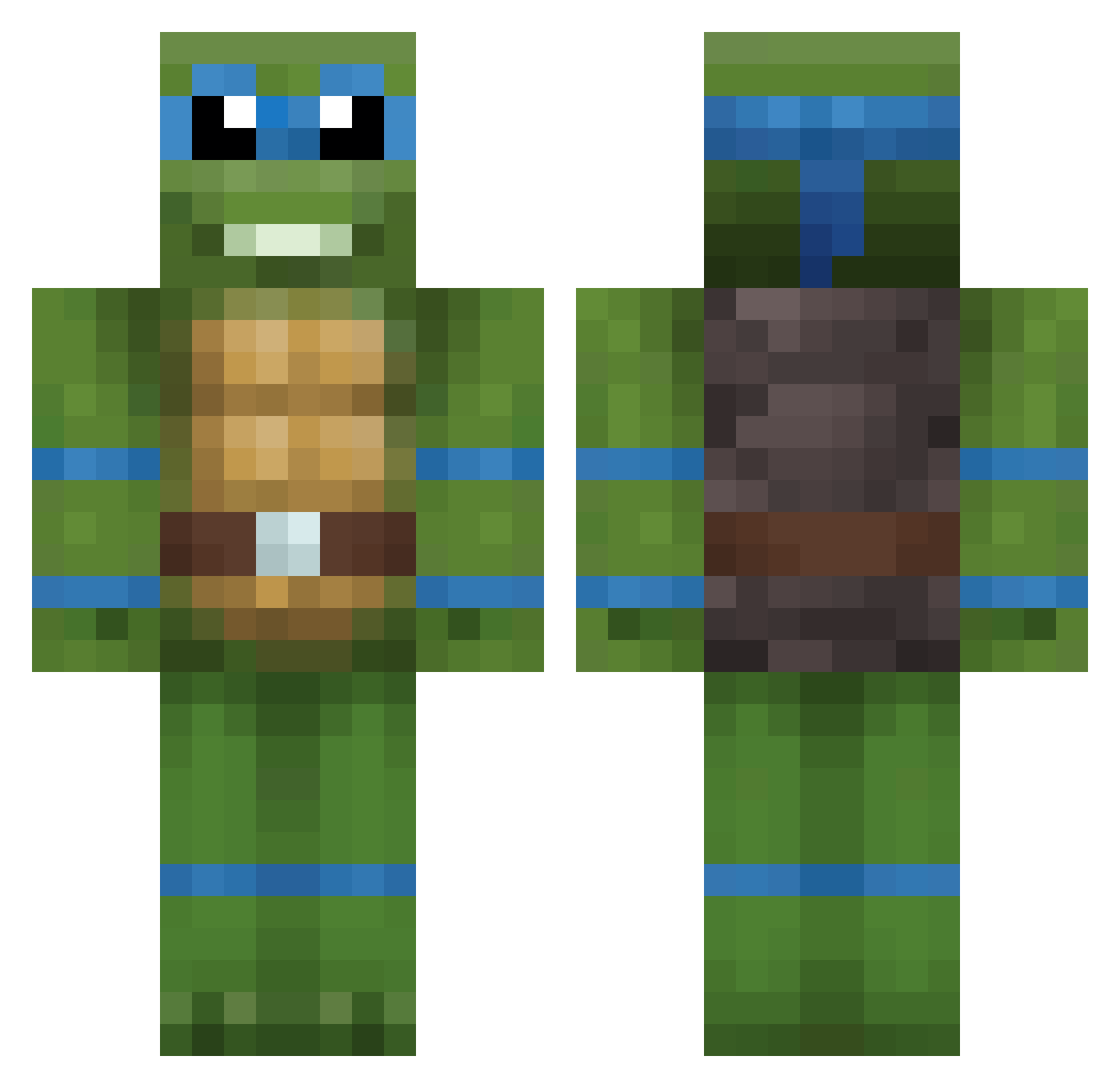 Lactic Minecraft skin, front and back view