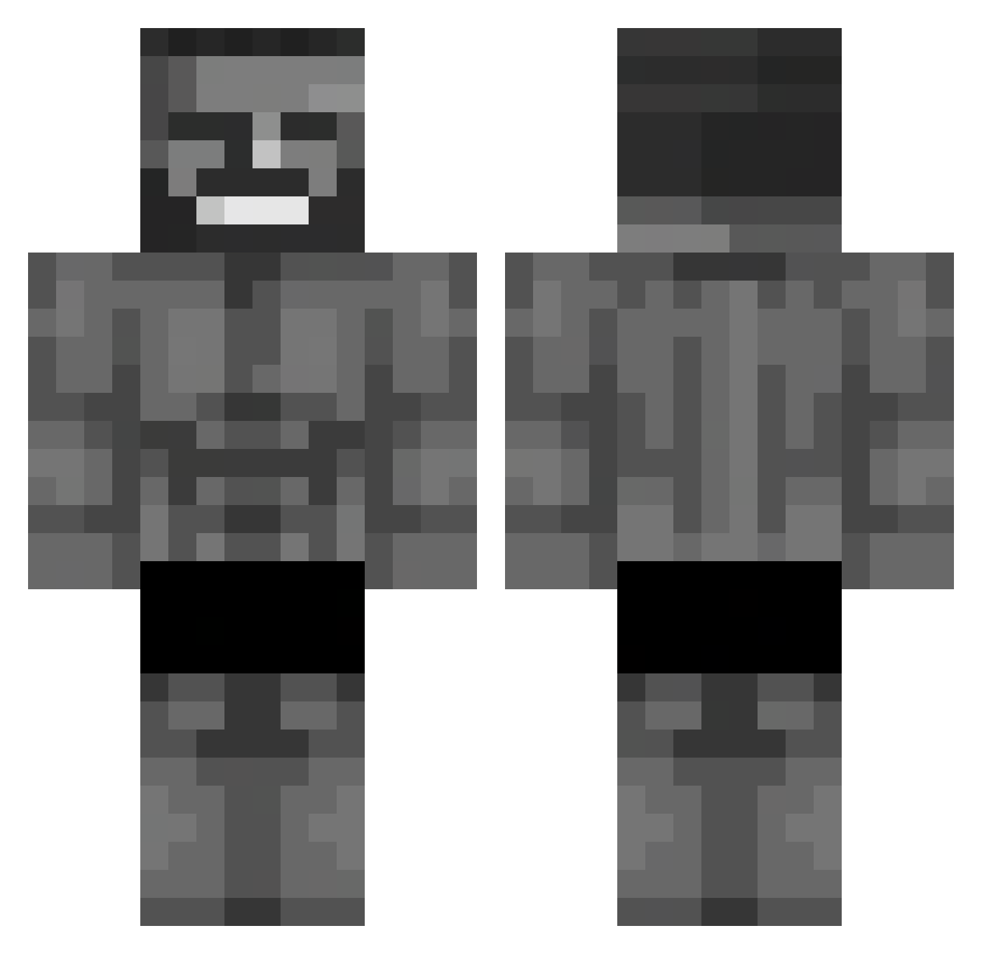 Wavelength0 Minecraft skin, front and back view