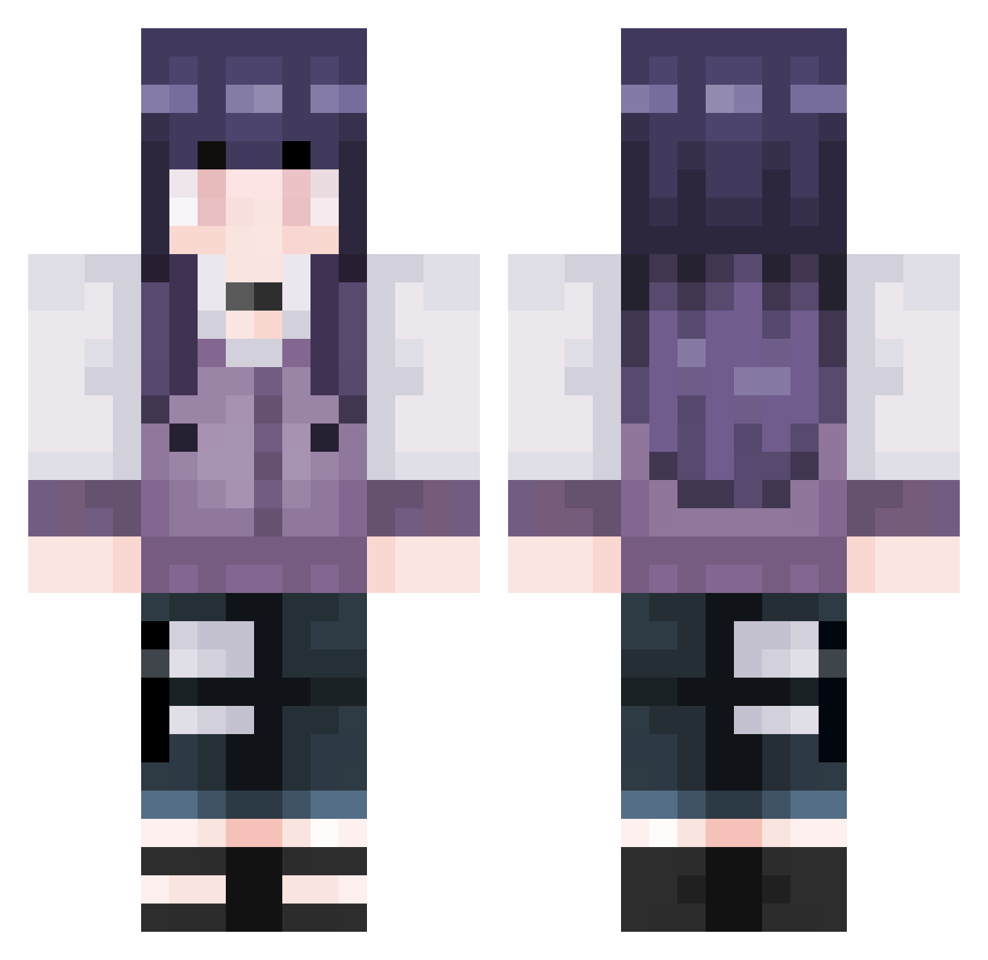 MopedMolly Minecraft skin, front and back view