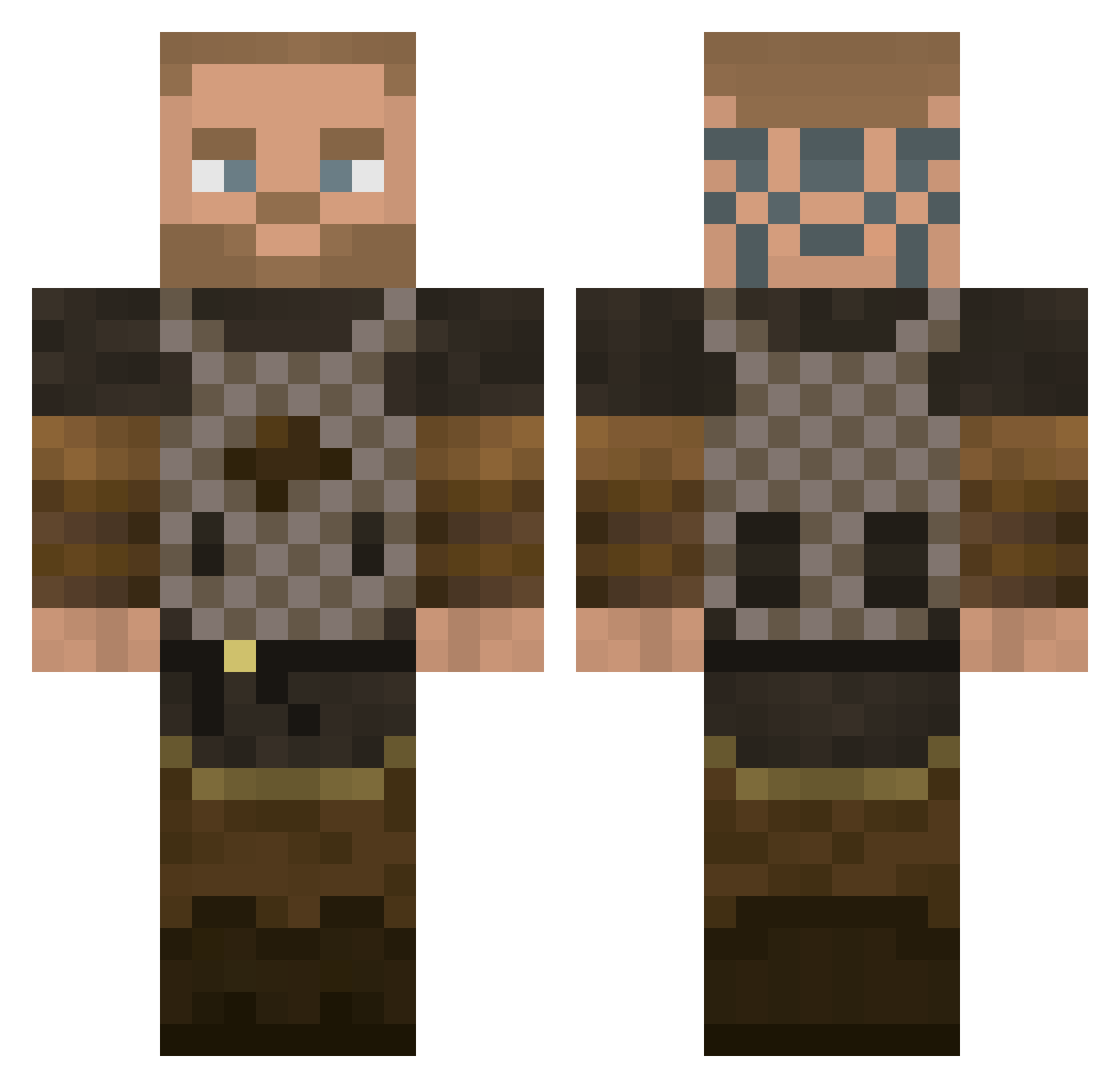 ske0 Minecraft skin, front and back view