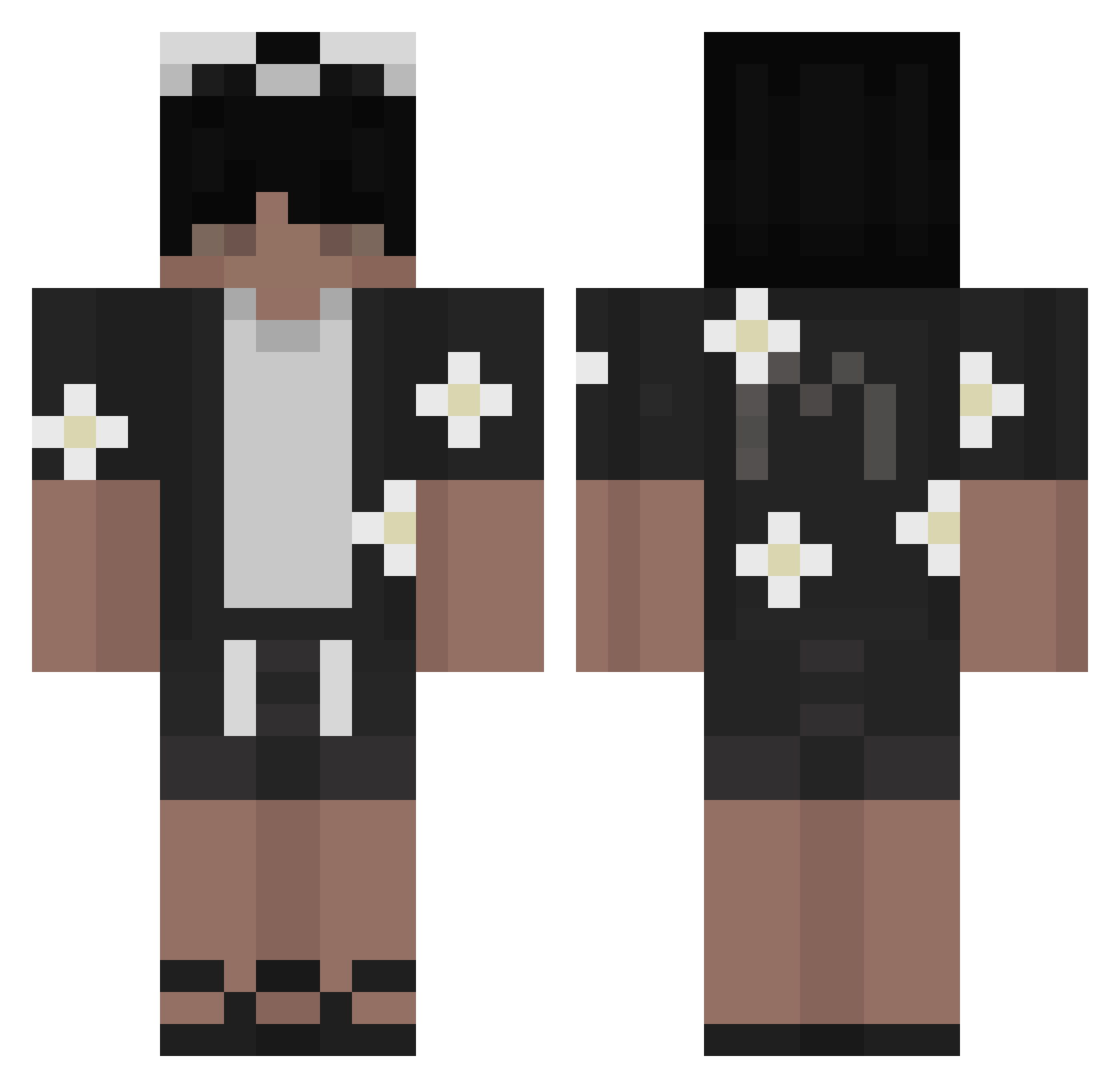 BuldogWoof Minecraft skin, front and back view