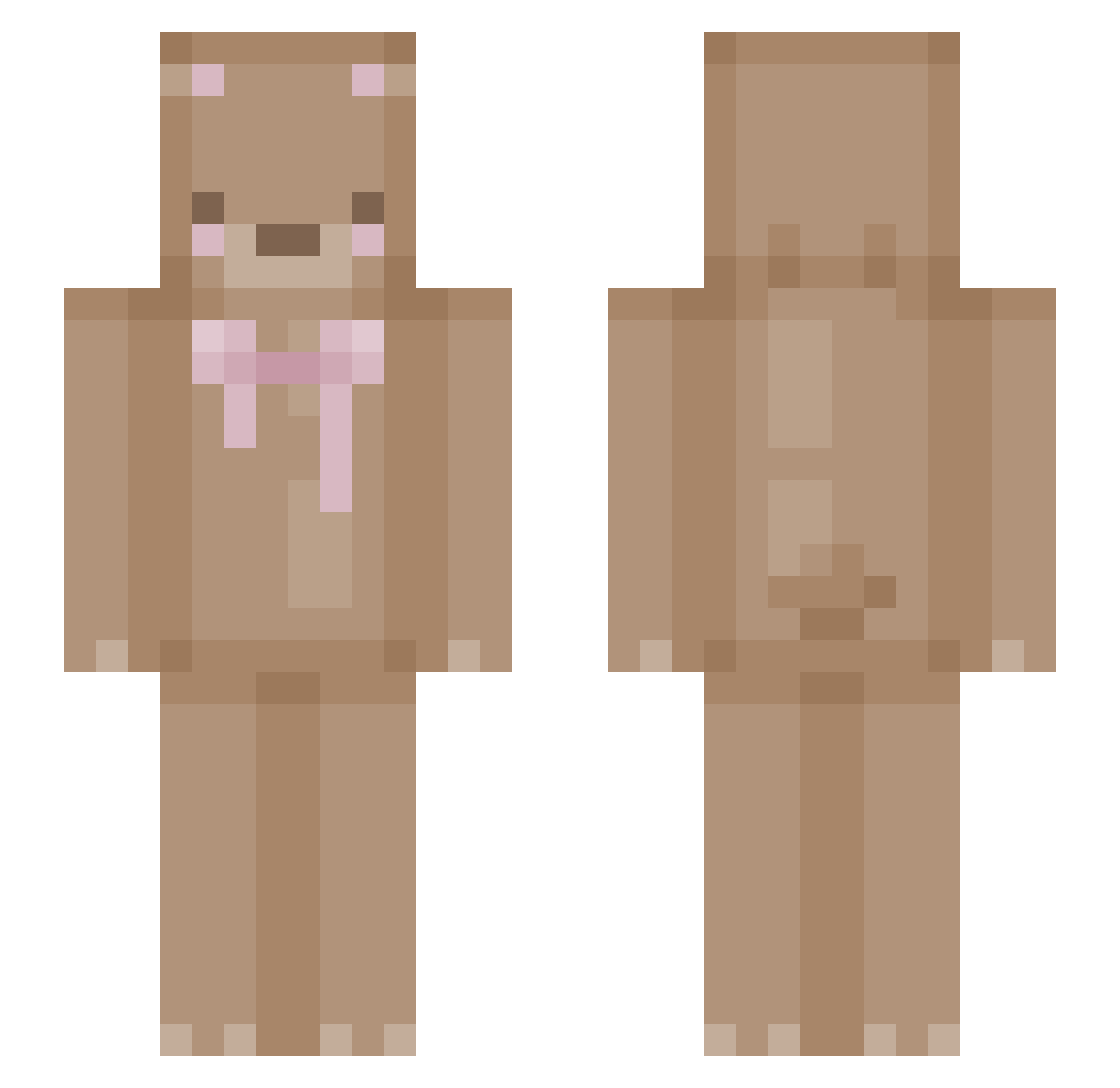 sweetpiink Minecraft skin, front and back view