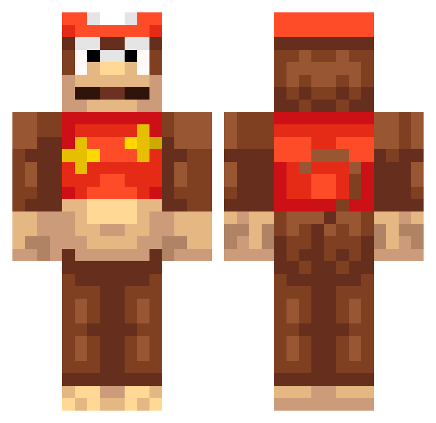 tirat Minecraft skin, front and back view
