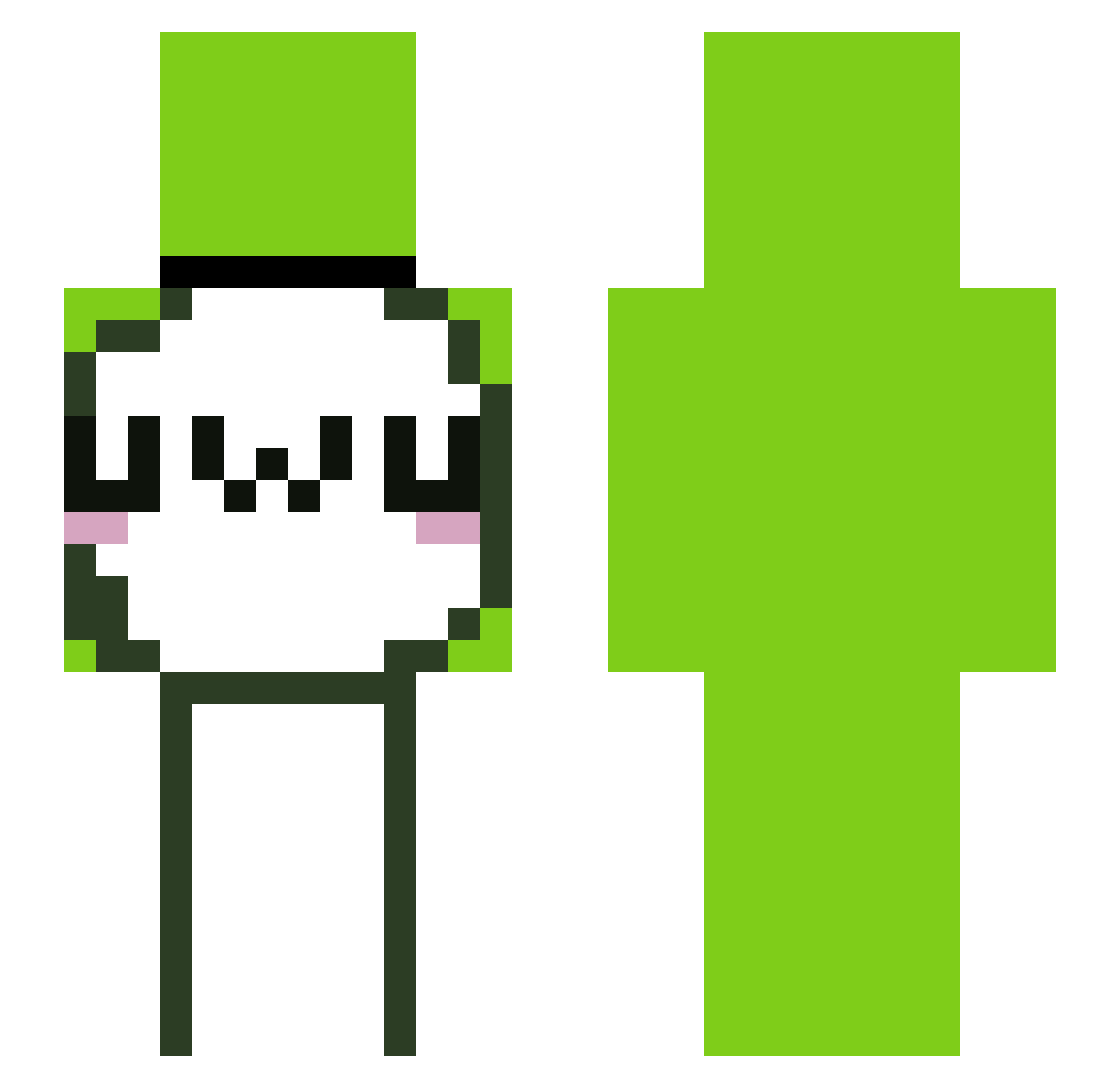 DreamUwU Minecraft skin, front and back view