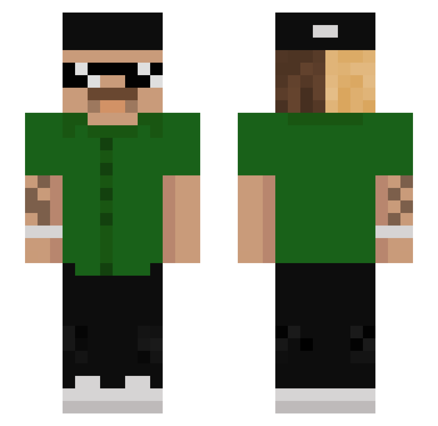 Chriss4U Minecraft skin, front and back view