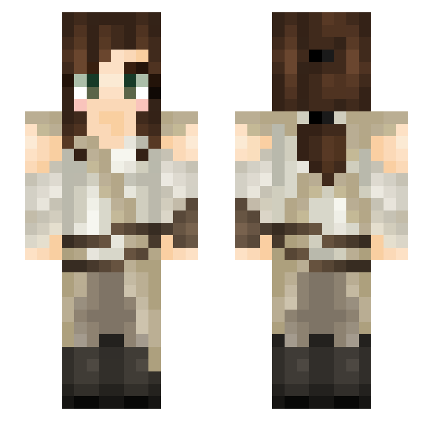 Cosiek Minecraft skin, front and back view