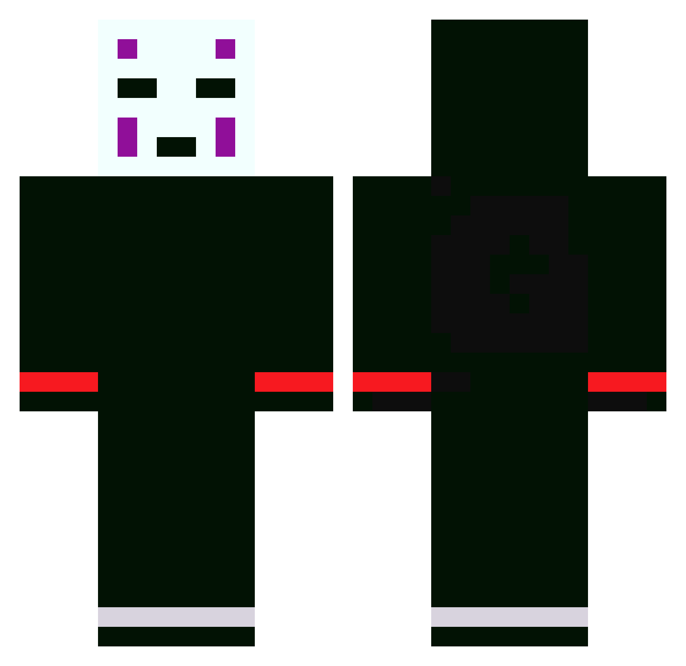 kizpen Minecraft skin, front and back view