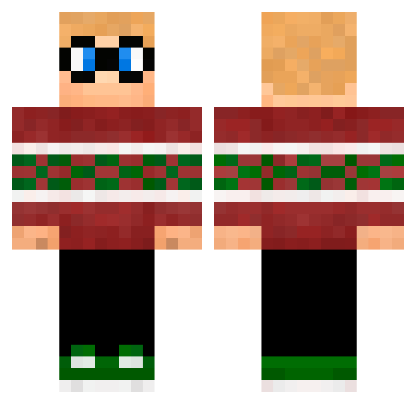 Silbers Minecraft skin, front and back view