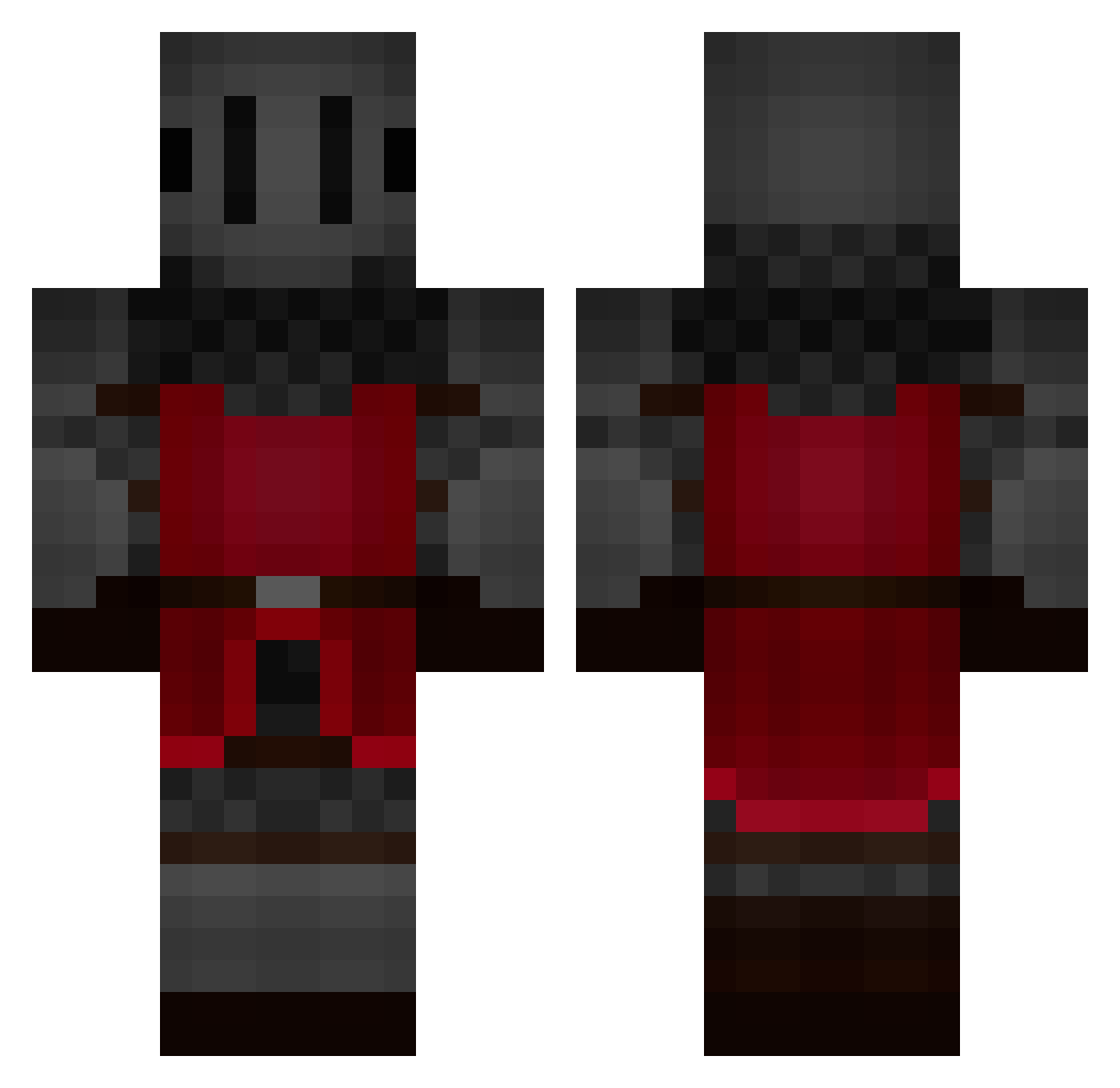 Ulrick Minecraft skin, front and back view