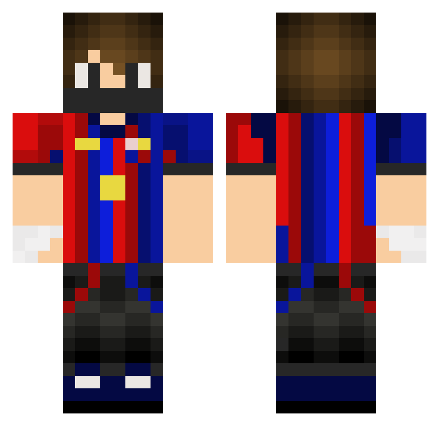 Ruzhor Minecraft skin, front and back view
